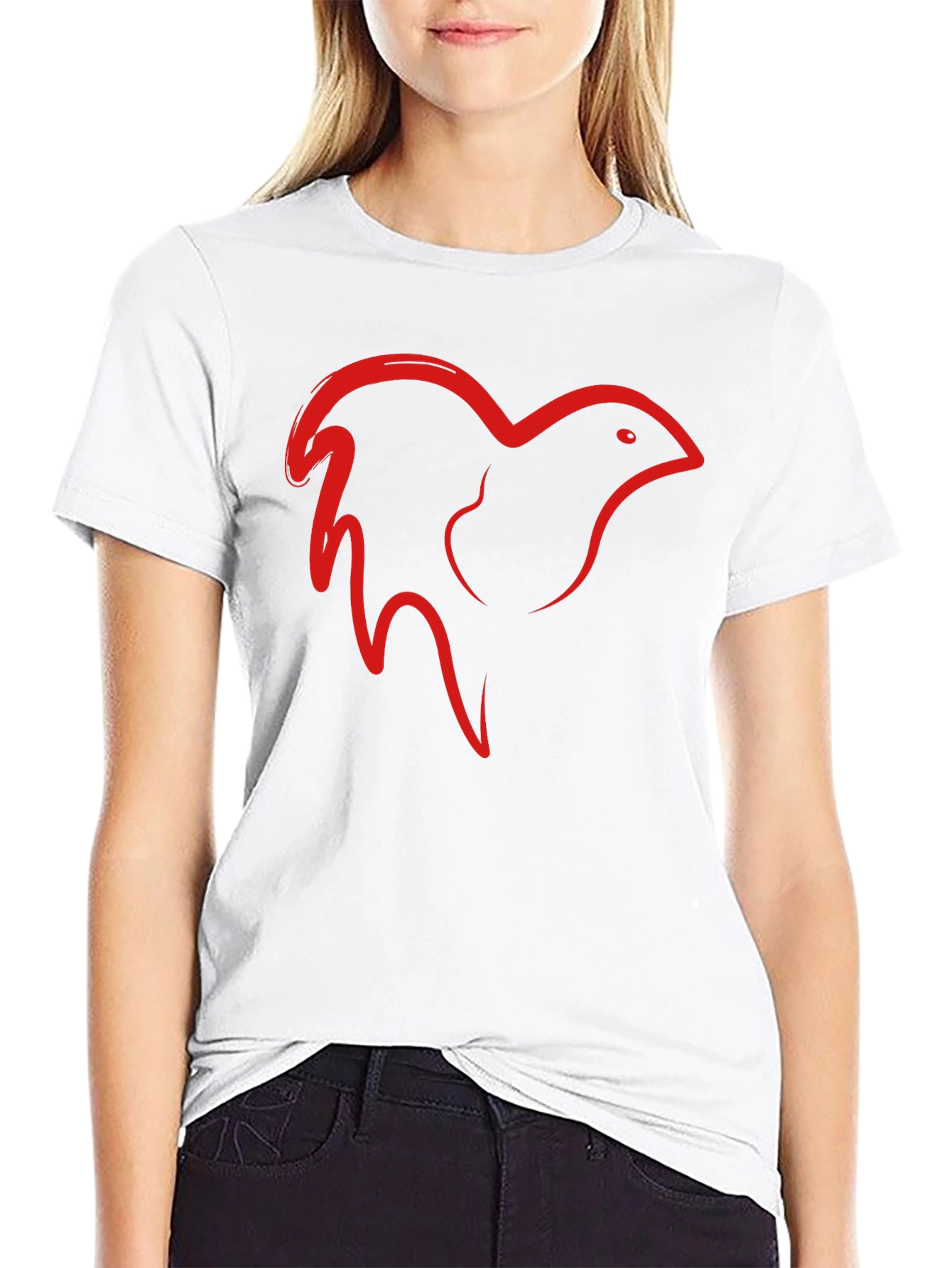 Abstract Bird Graphic Tee - Casual Comfort