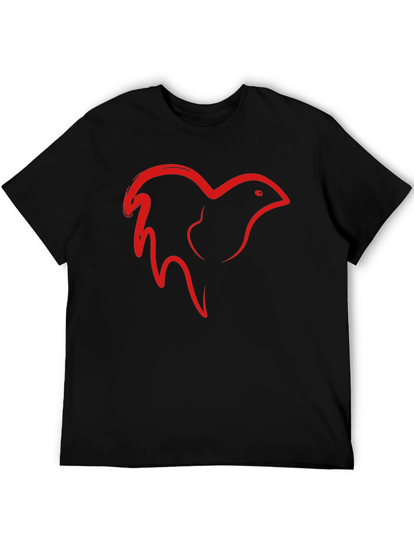 Abstract Bird Graphic Tee - Casual Comfort