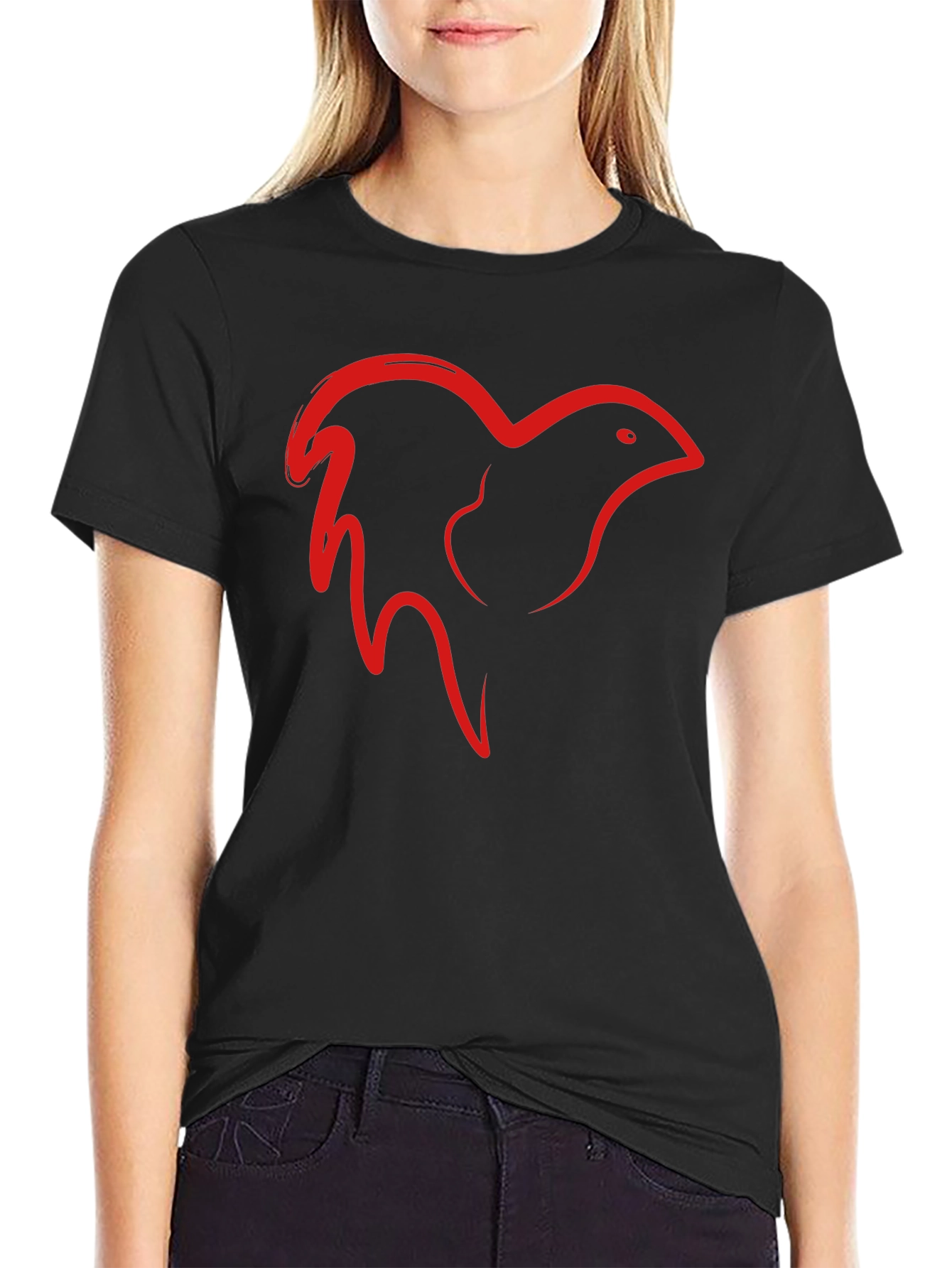 Abstract Bird Graphic Tee - Casual Comfort