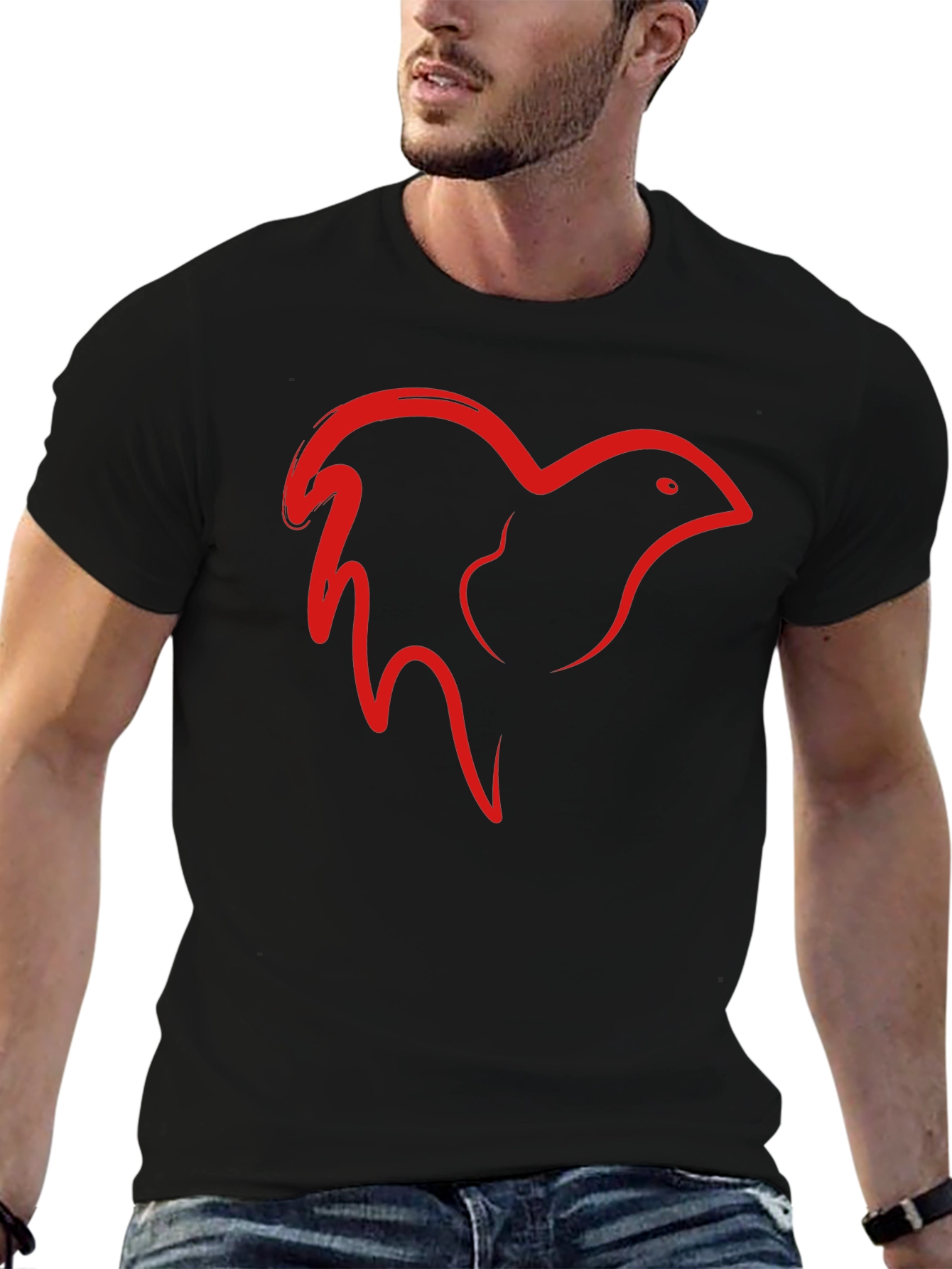Abstract Bird Graphic Tee - Casual Comfort