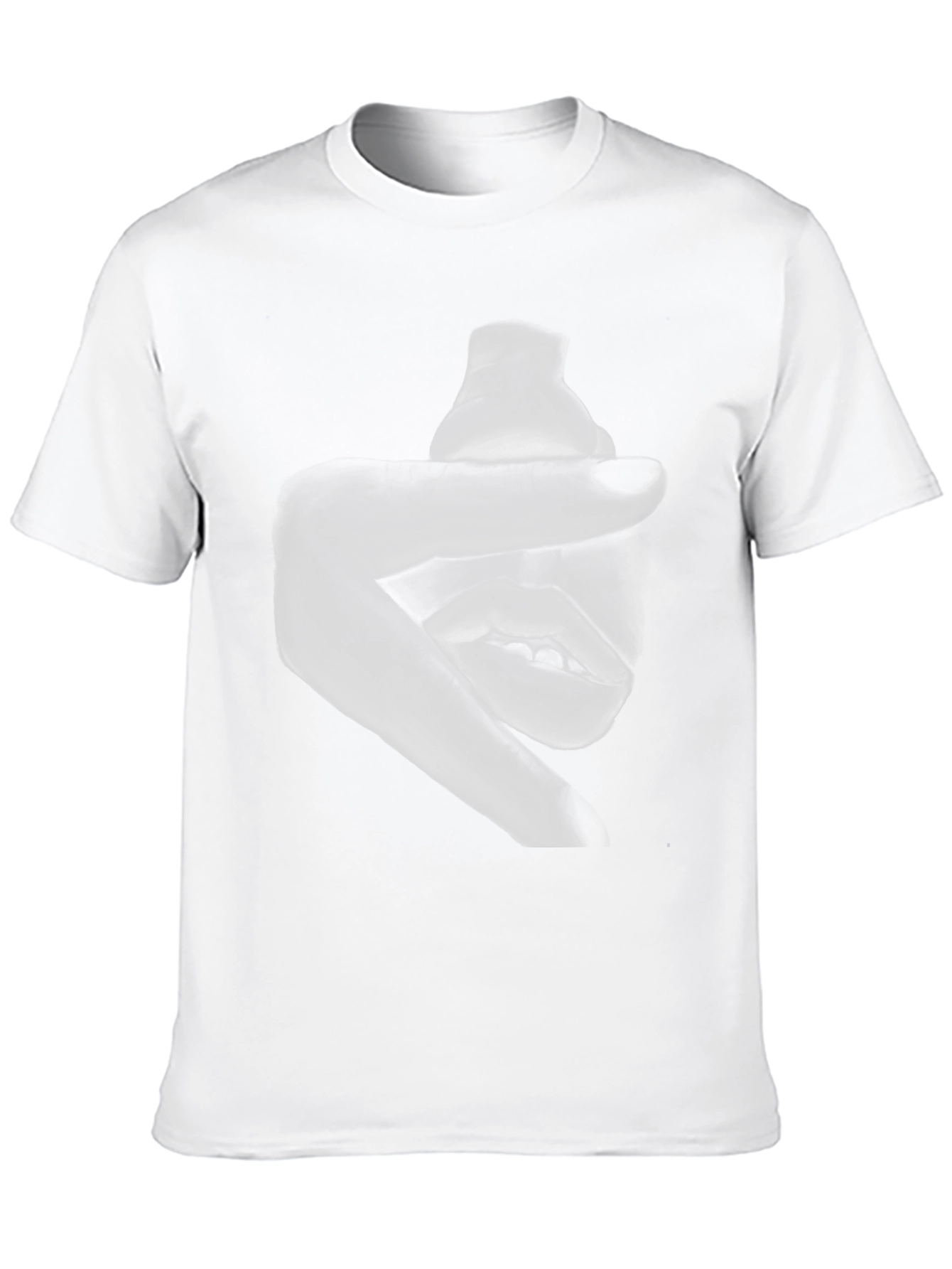 Abstract Hand and Mouth Graphic Print Black T-Shirt