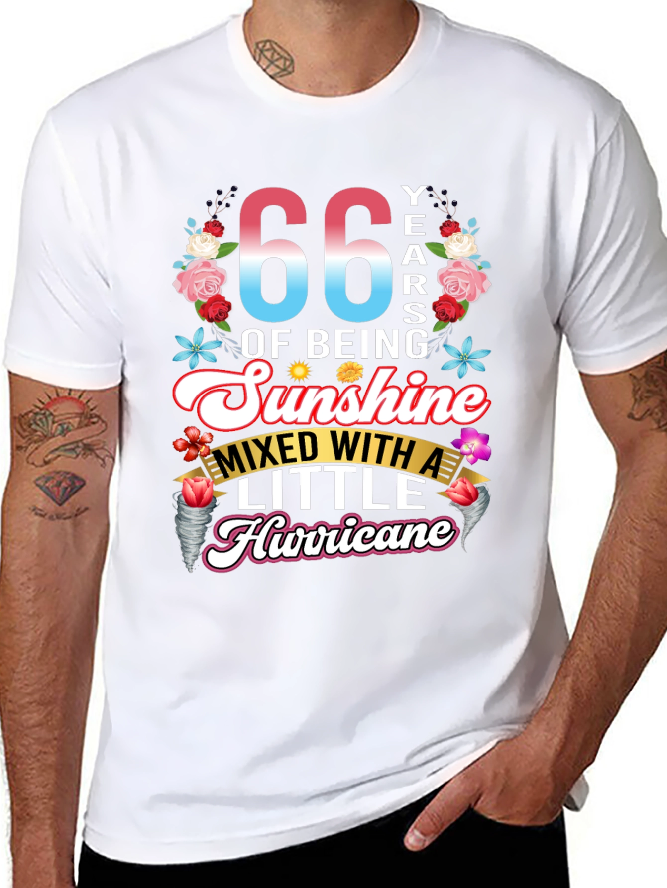 66 Years of Sunshine and Hurricane Graphic Tee