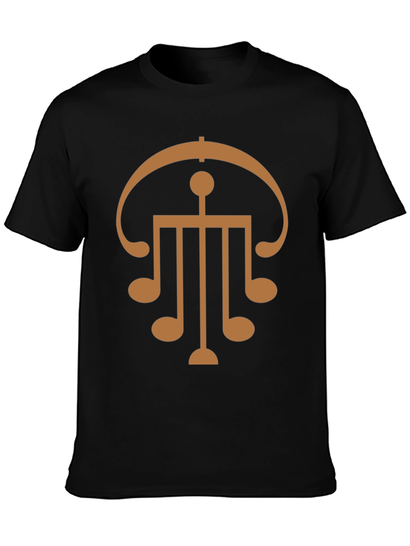 Abstract Music Note Graphic Black T-Shirt