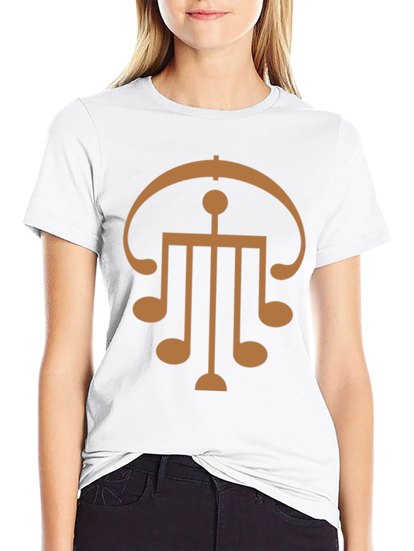 Abstract Music Note Graphic Black T-Shirt