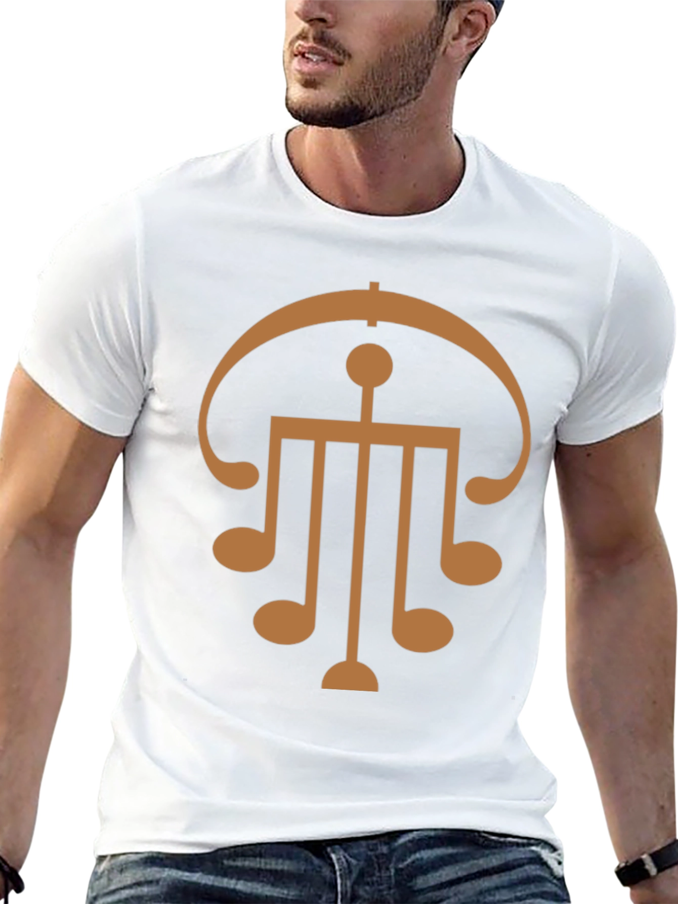 Abstract Music Note Graphic Black T-Shirt