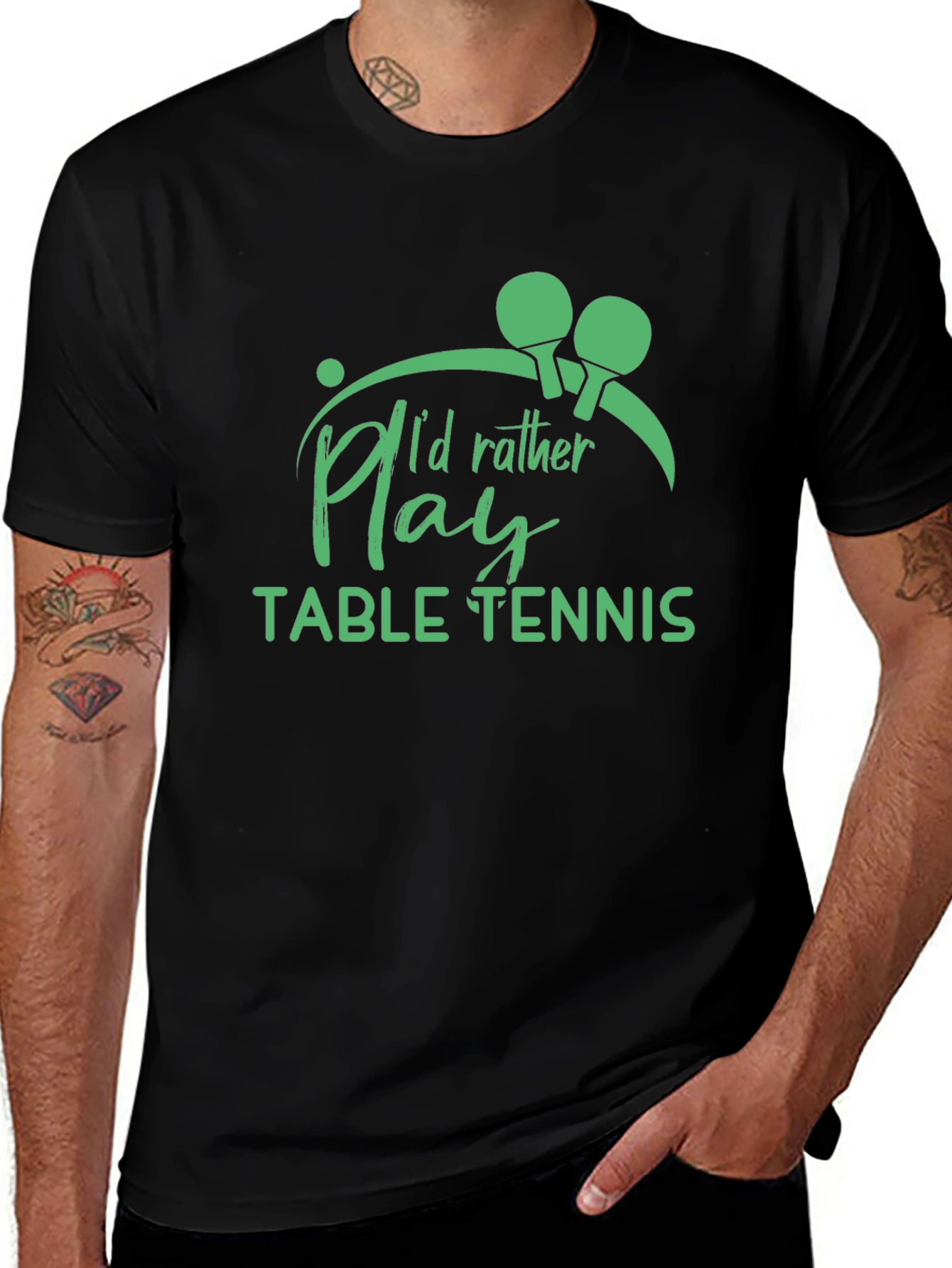 Table Tennis T-Shirt - Id Rather Play Graphic Tee