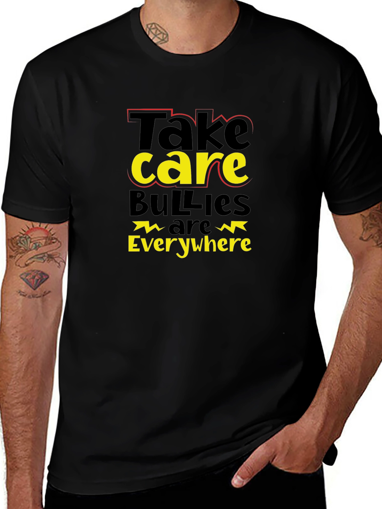 Take Care Bullies Are Everywhere Black T-Shirt