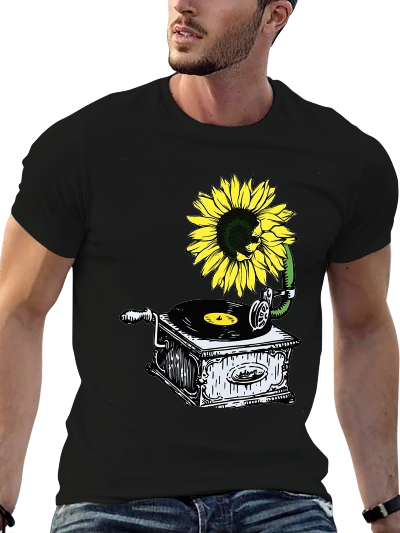 Sunflower Gramophone Graphic Tee