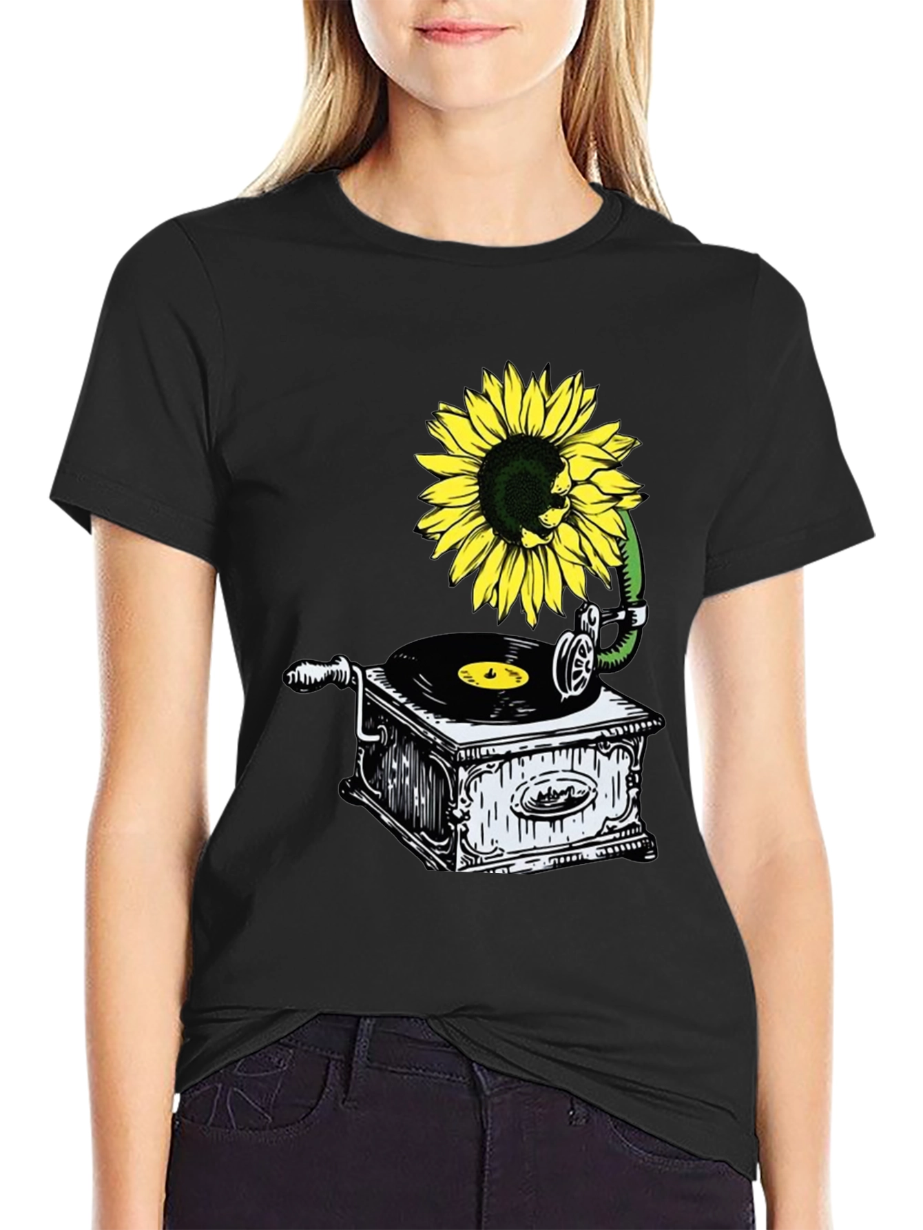 Sunflower Gramophone Graphic Tee