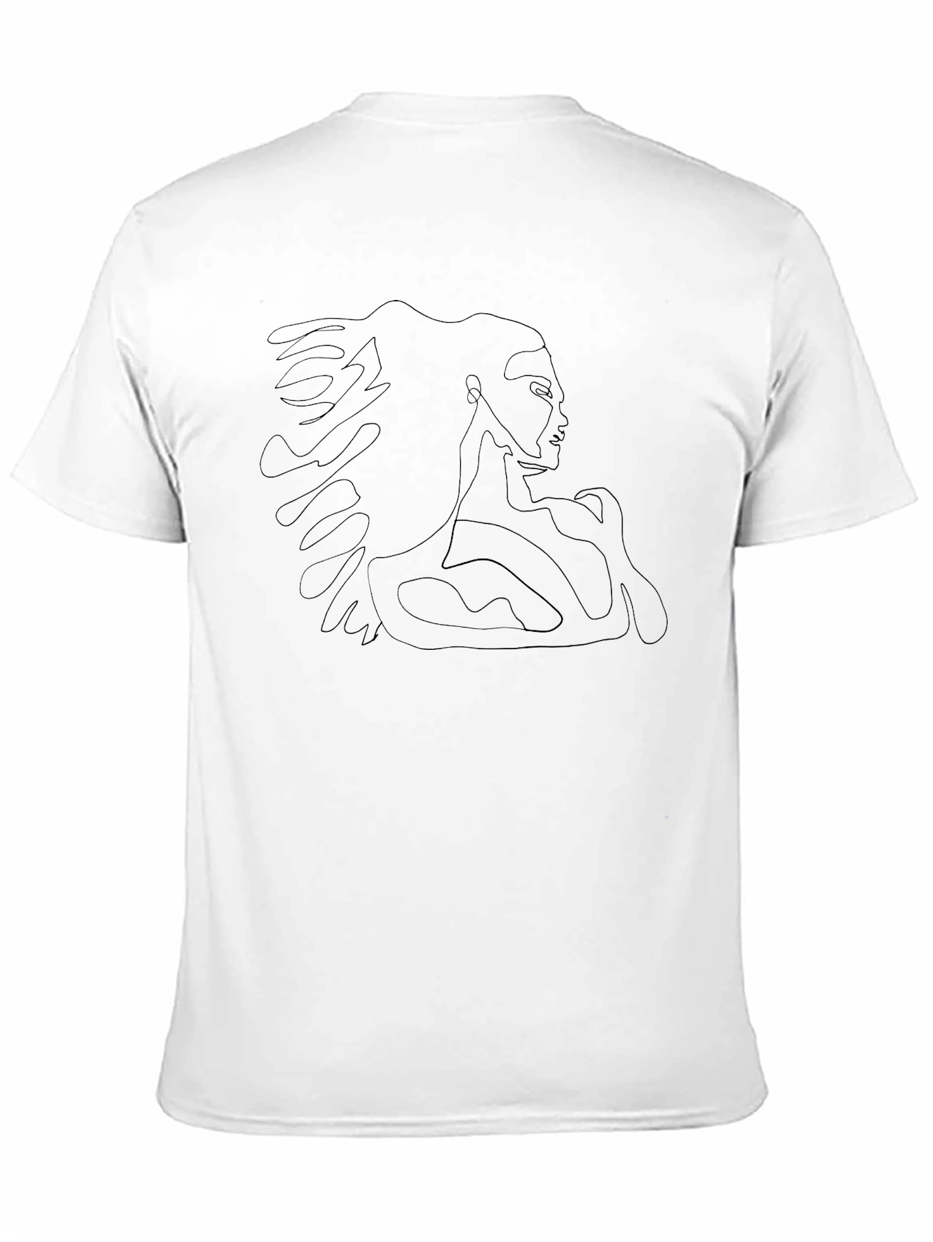 Abstract Line Art Graphic Tee - Black
