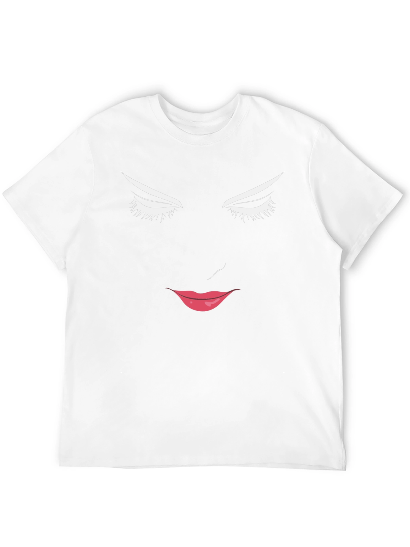 Abstract Face Graphic Print Black Tee
