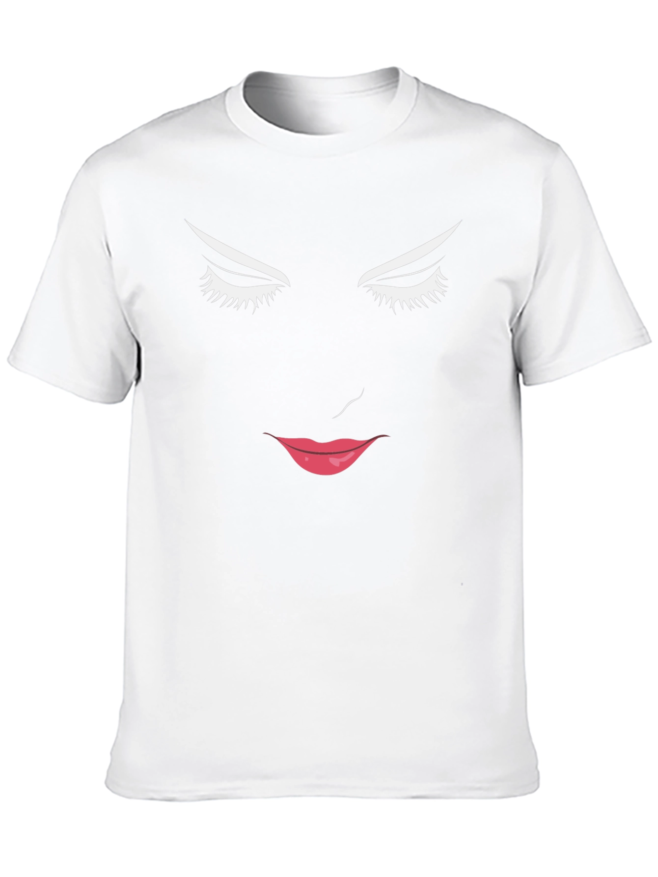 Abstract Face Graphic Print Black Tee