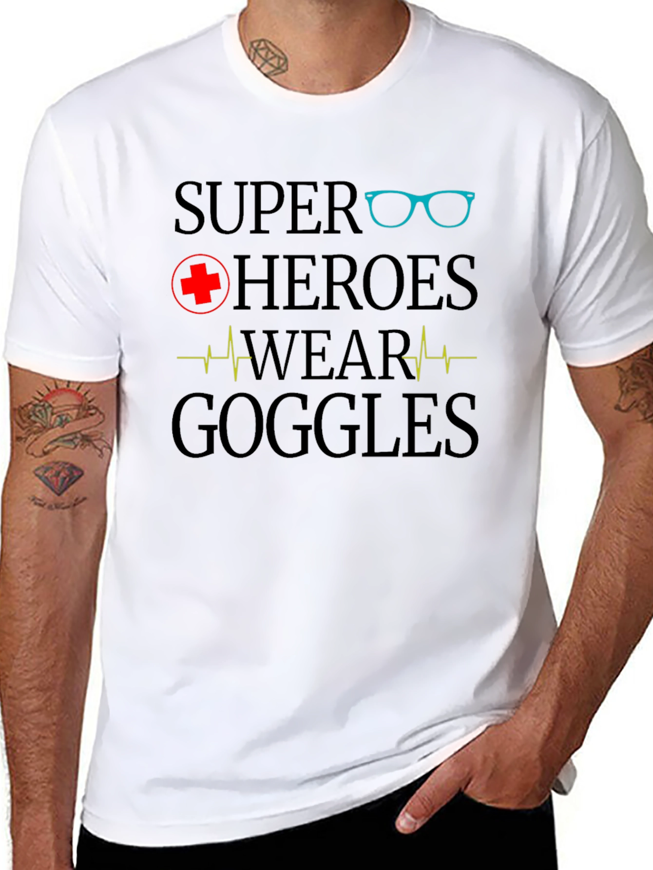 Super Heroes Wear Goggles Graphic T-Shirt