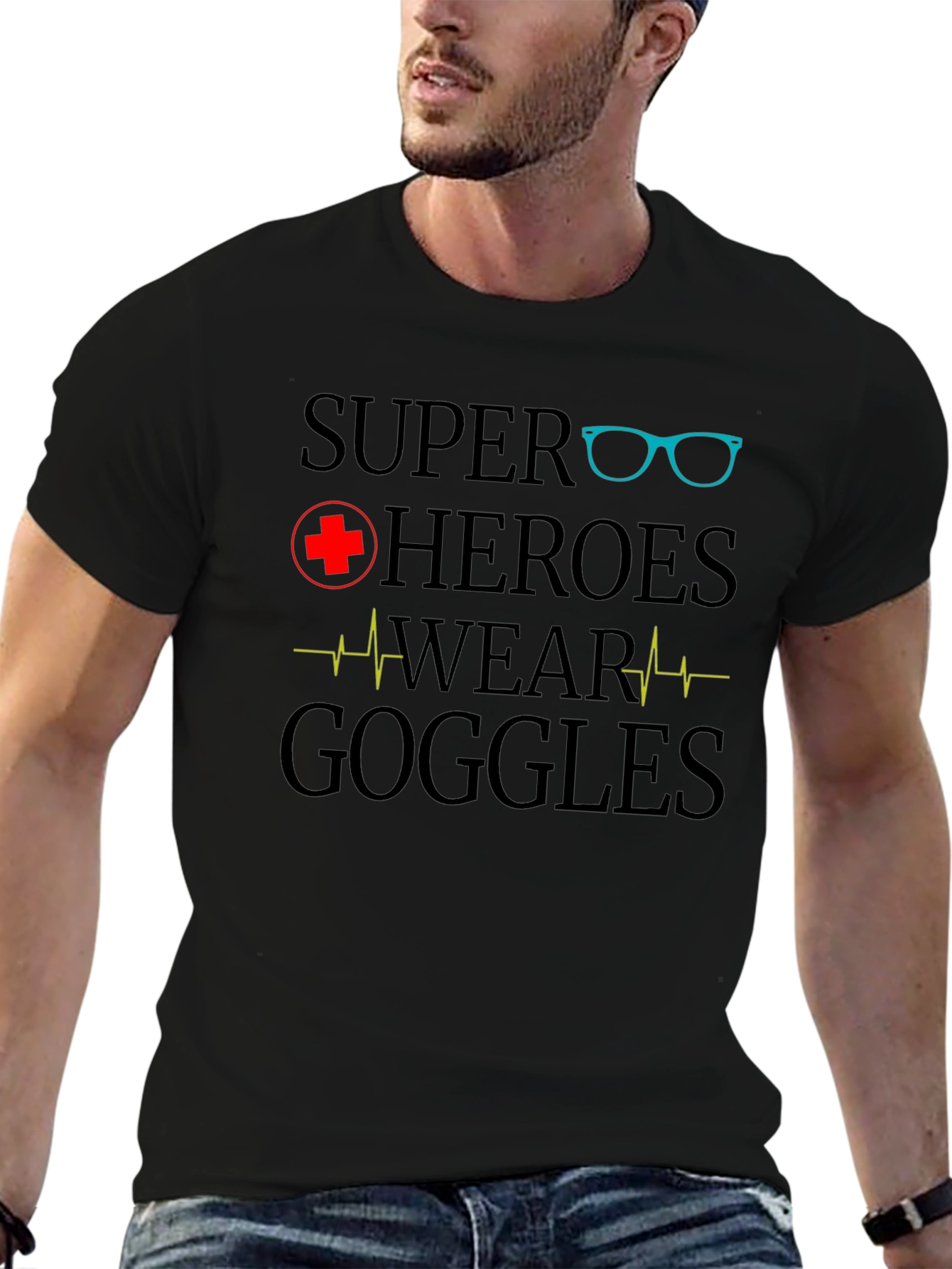 Super Heroes Wear Goggles Graphic T-Shirt