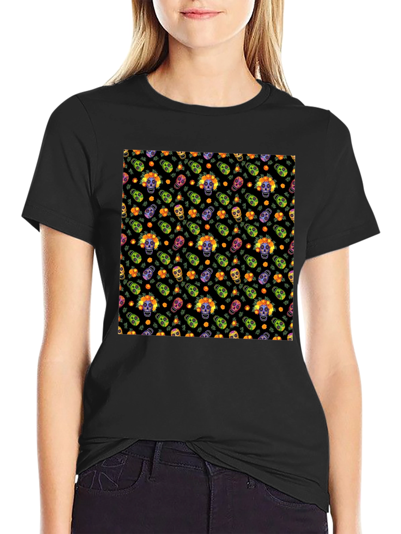 Sugar Skull T-Shirt - Day of the Dead Design
