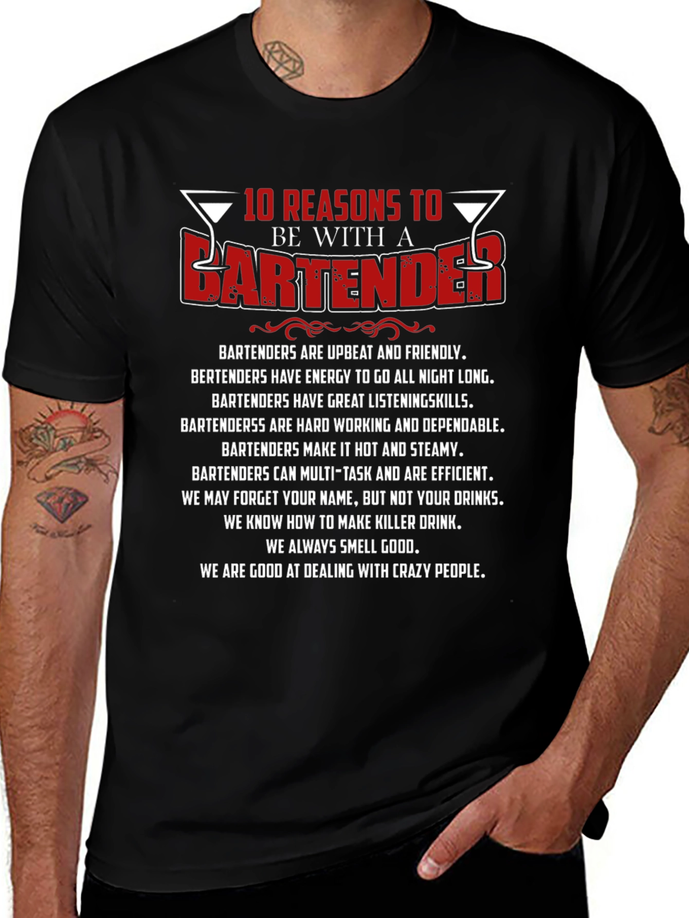 10 Reasons to Date a Bartender Graphic T-Shirt