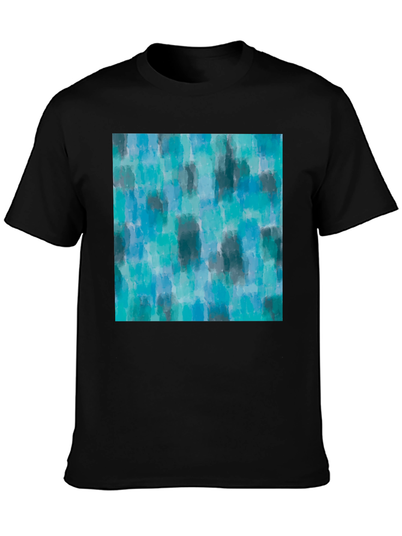 Abstract Blue Pattern Tee - Casual Style