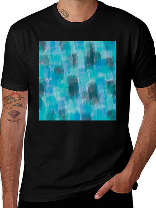 Abstract Blue Pattern Tee - Casual Style