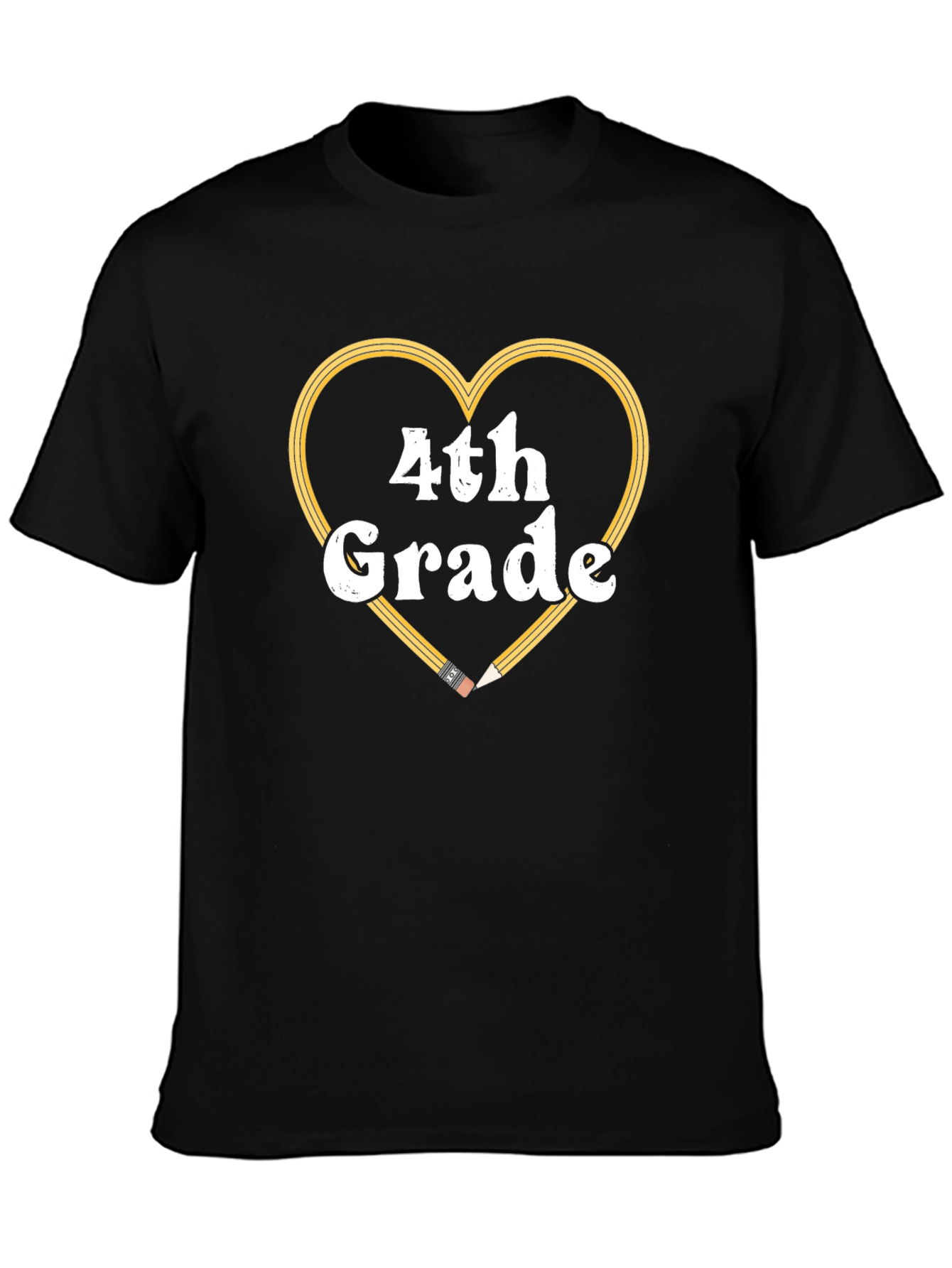 4th Grade Teacher Heart Pencil T-Shirt