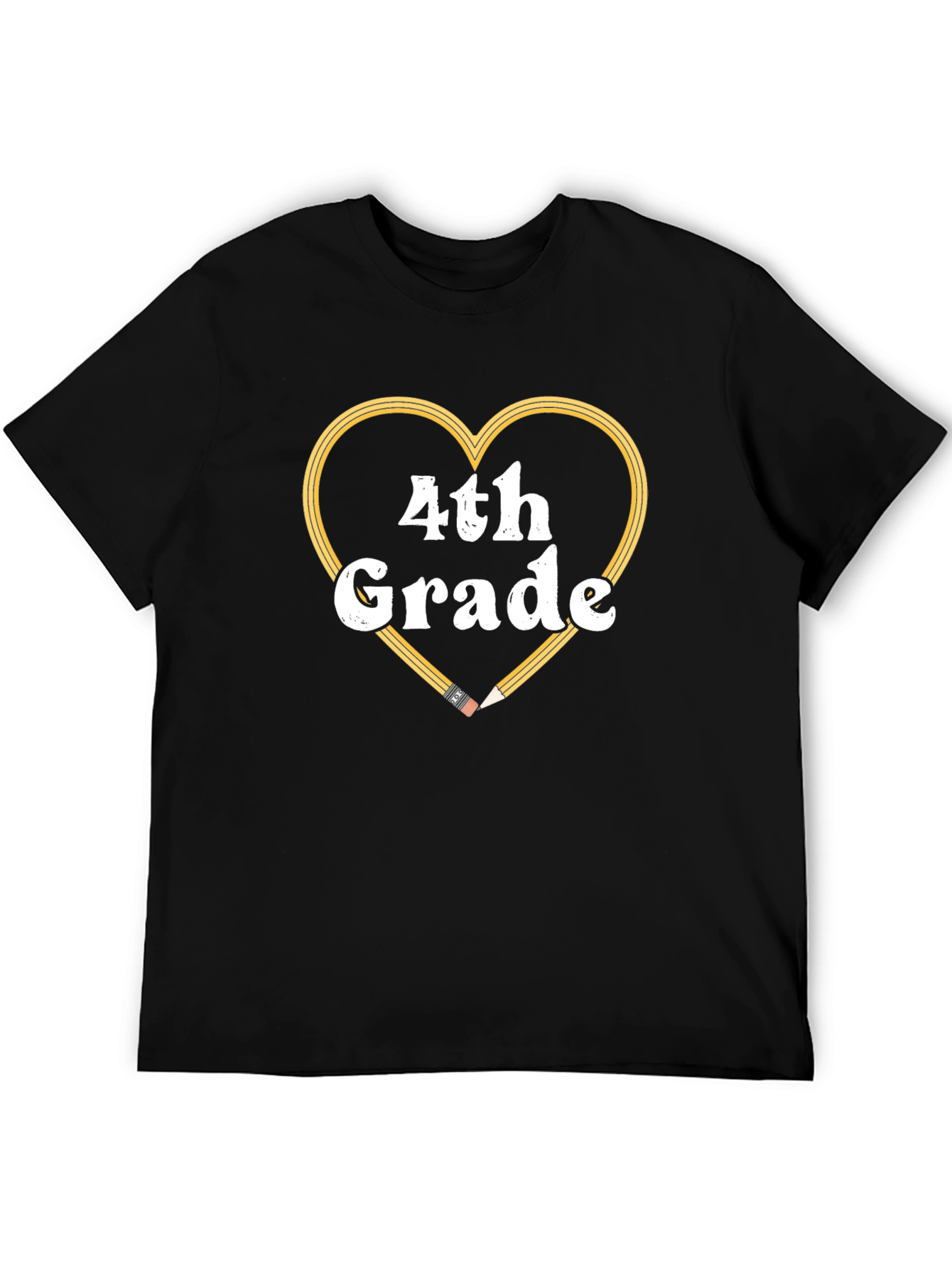 4th Grade Teacher Heart Pencil T-Shirt