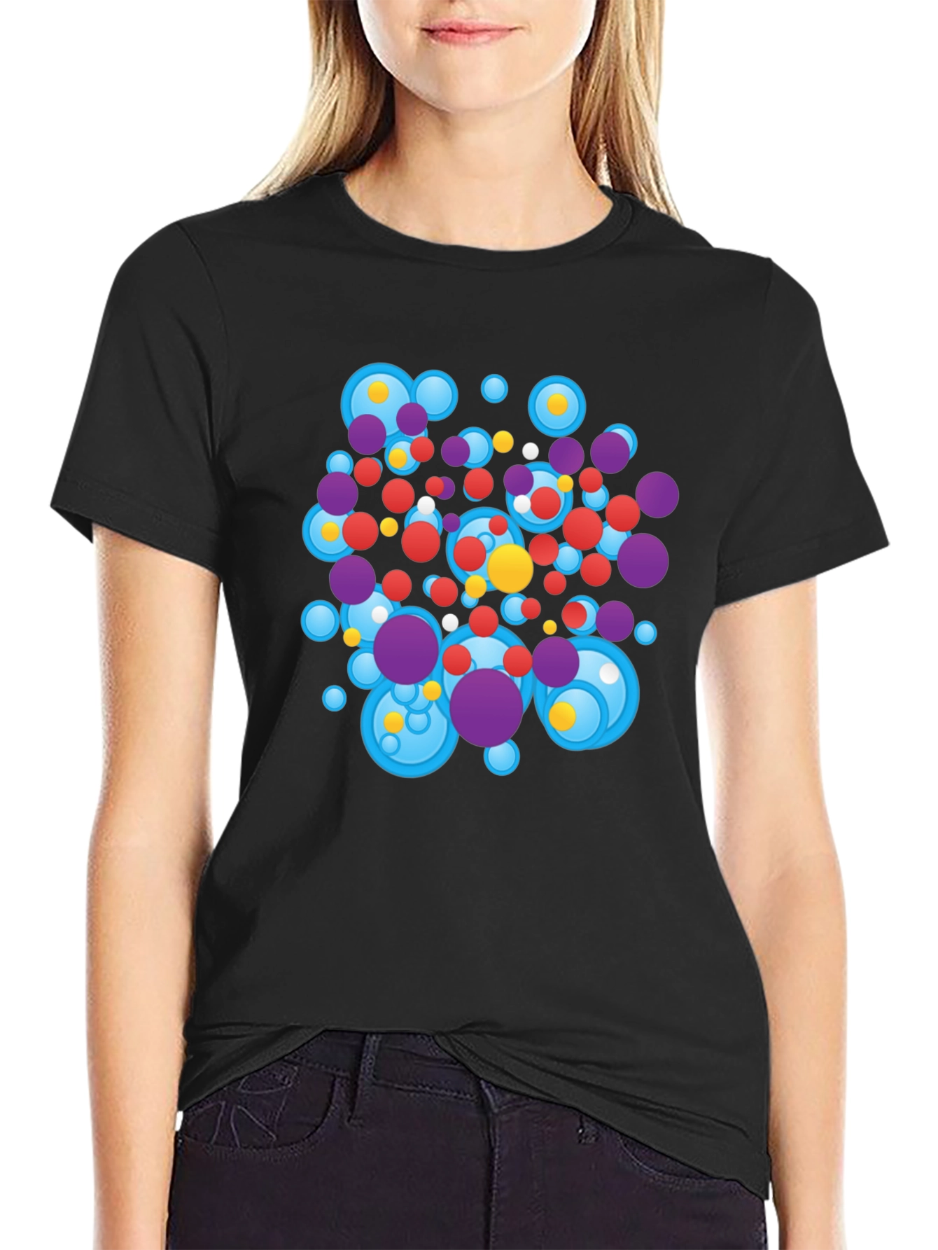Abstract Circles Black T-Shirt
