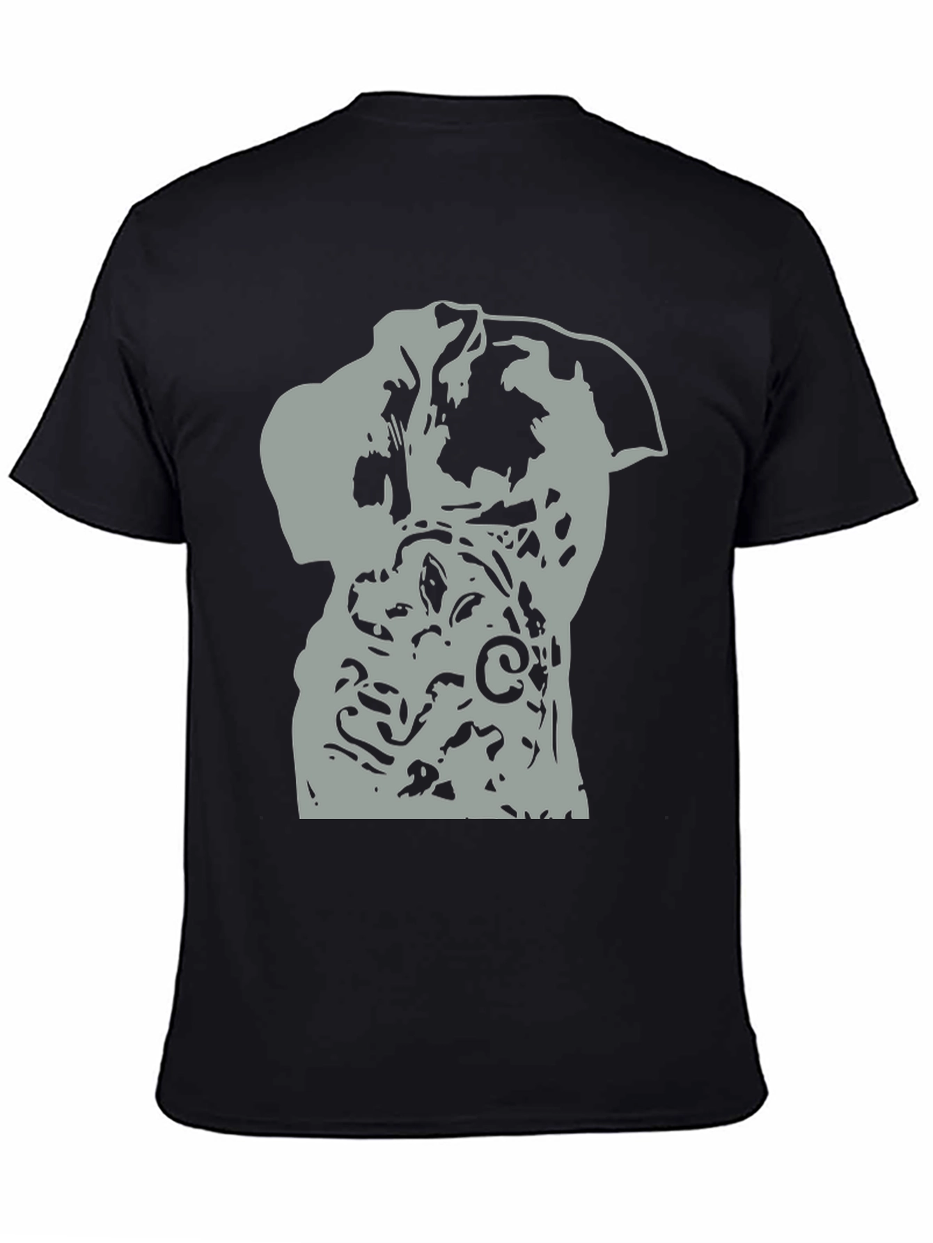 Abstract Dog Graphic Black T-Shirt