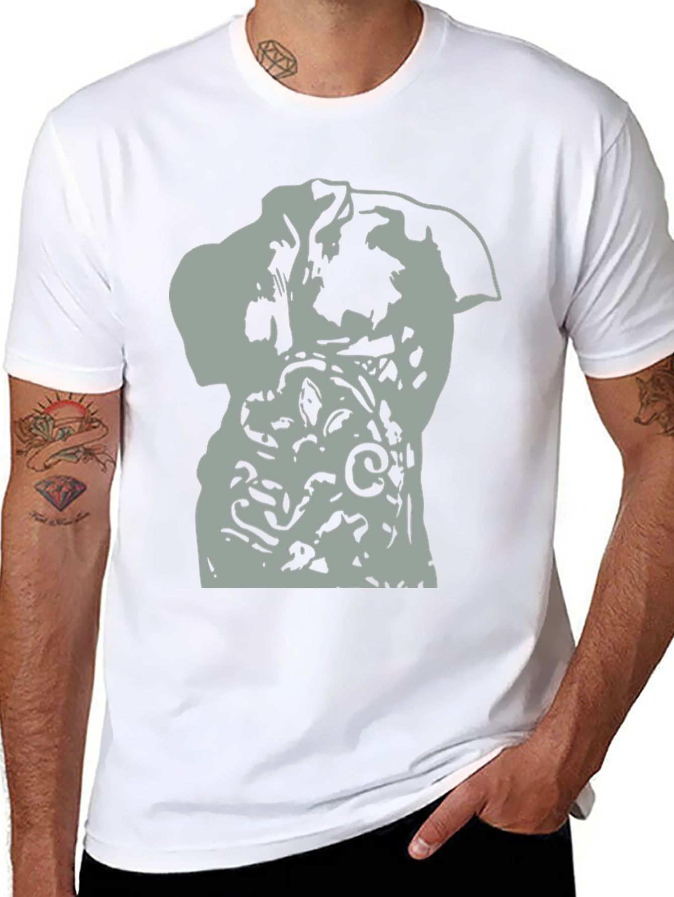Abstract Dog Graphic Black T-Shirt