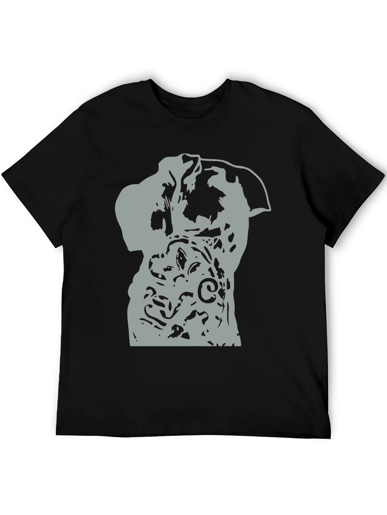 Abstract Dog Graphic Black T-Shirt