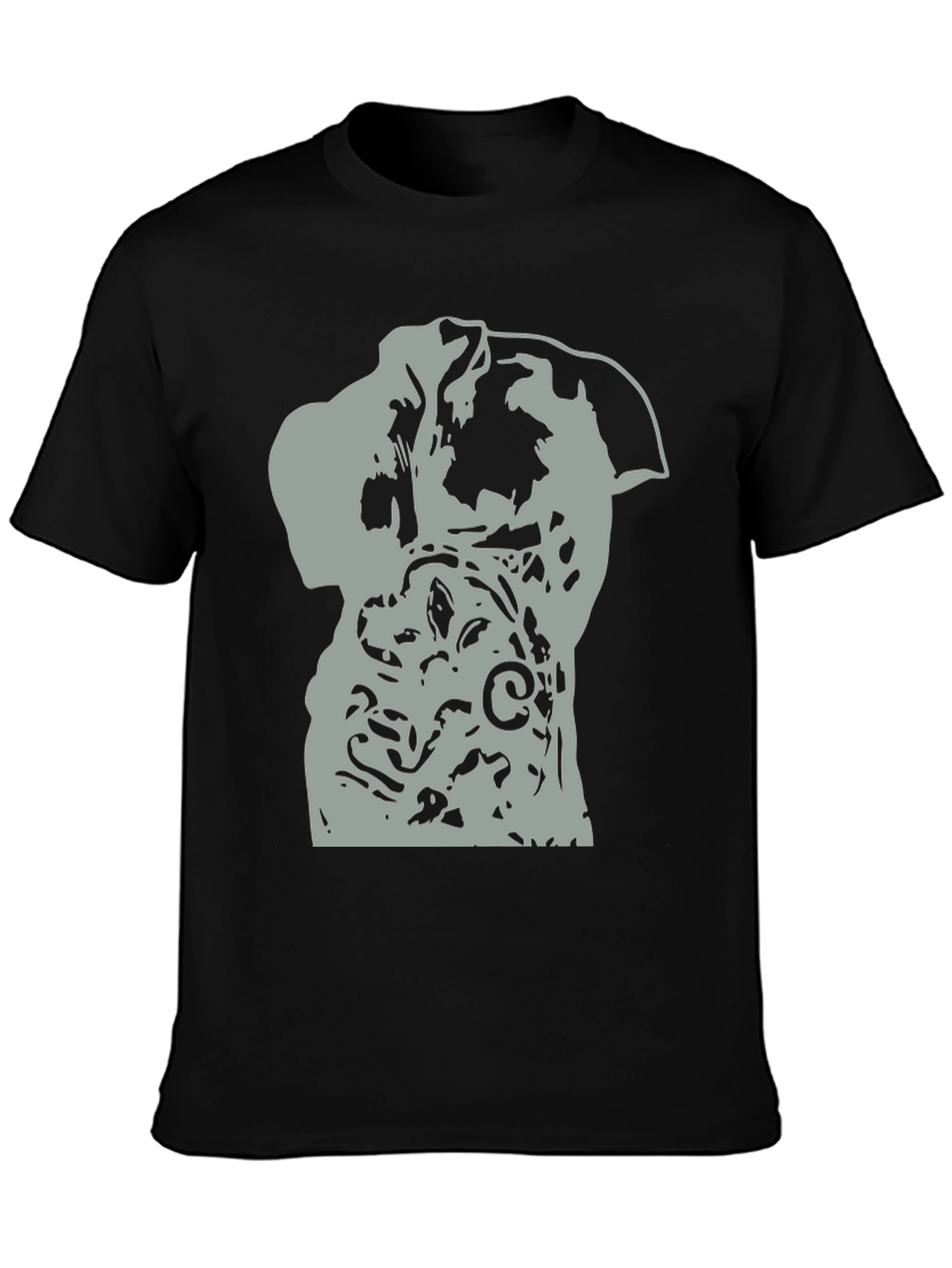 Abstract Dog Graphic Black T-Shirt