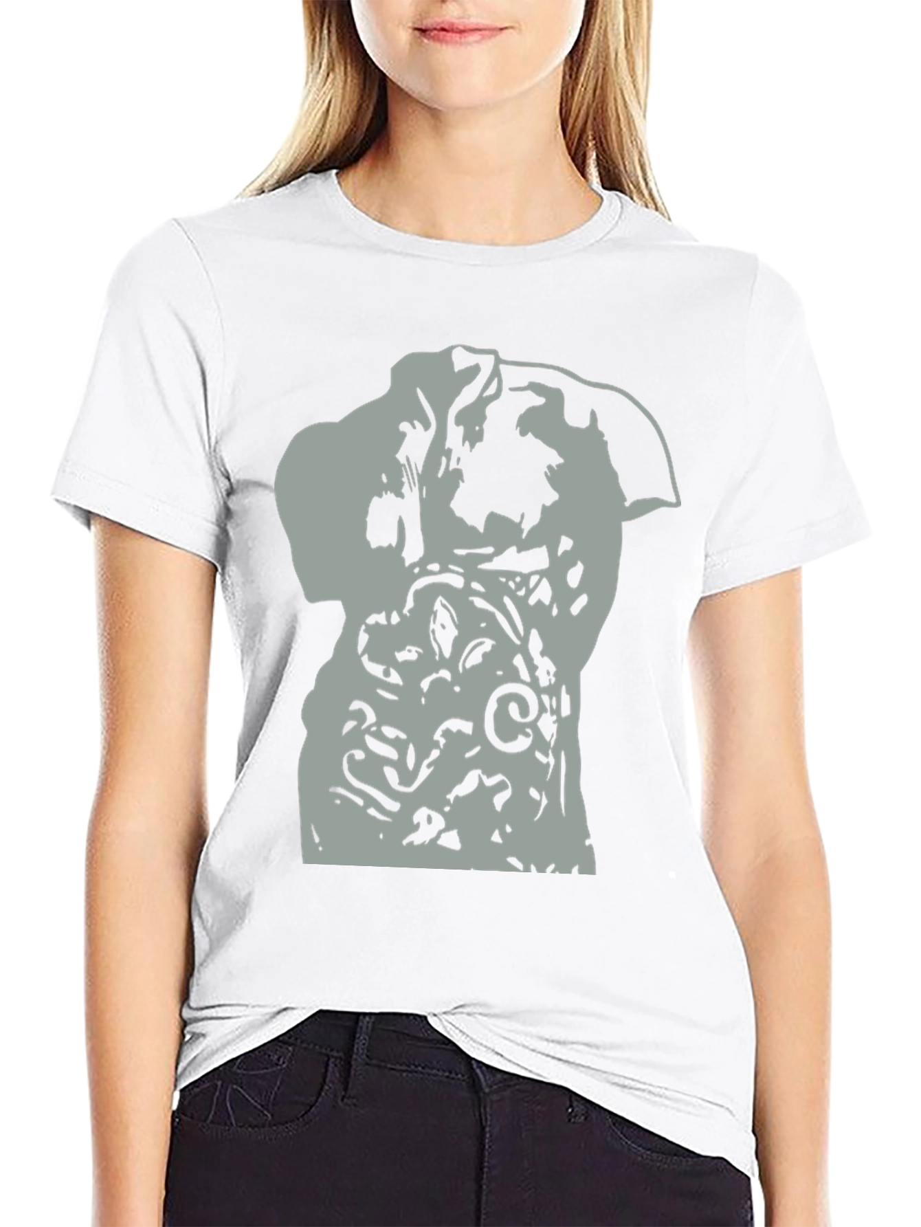 Abstract Dog Graphic Black T-Shirt