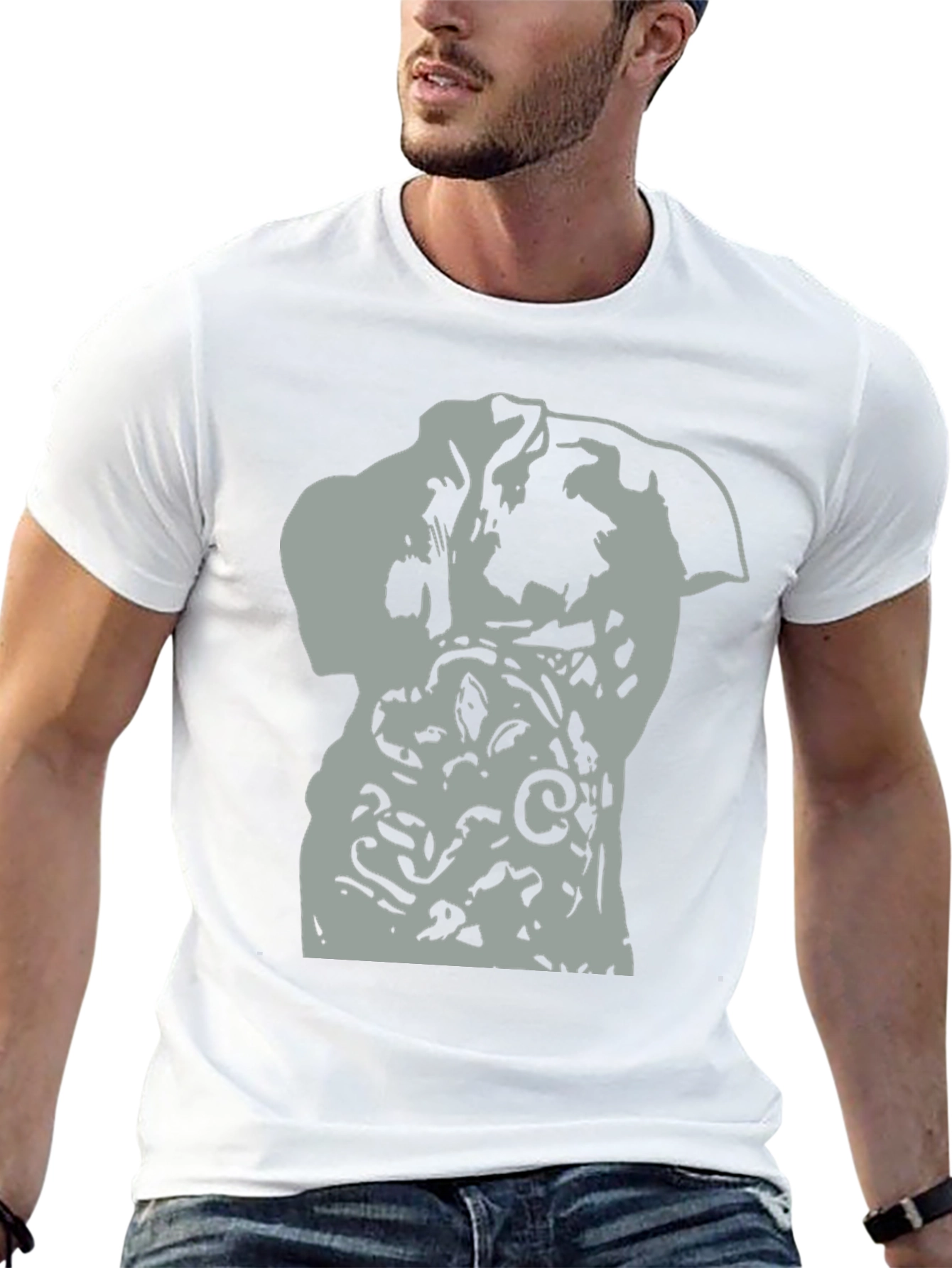 Abstract Dog Graphic Black T-Shirt