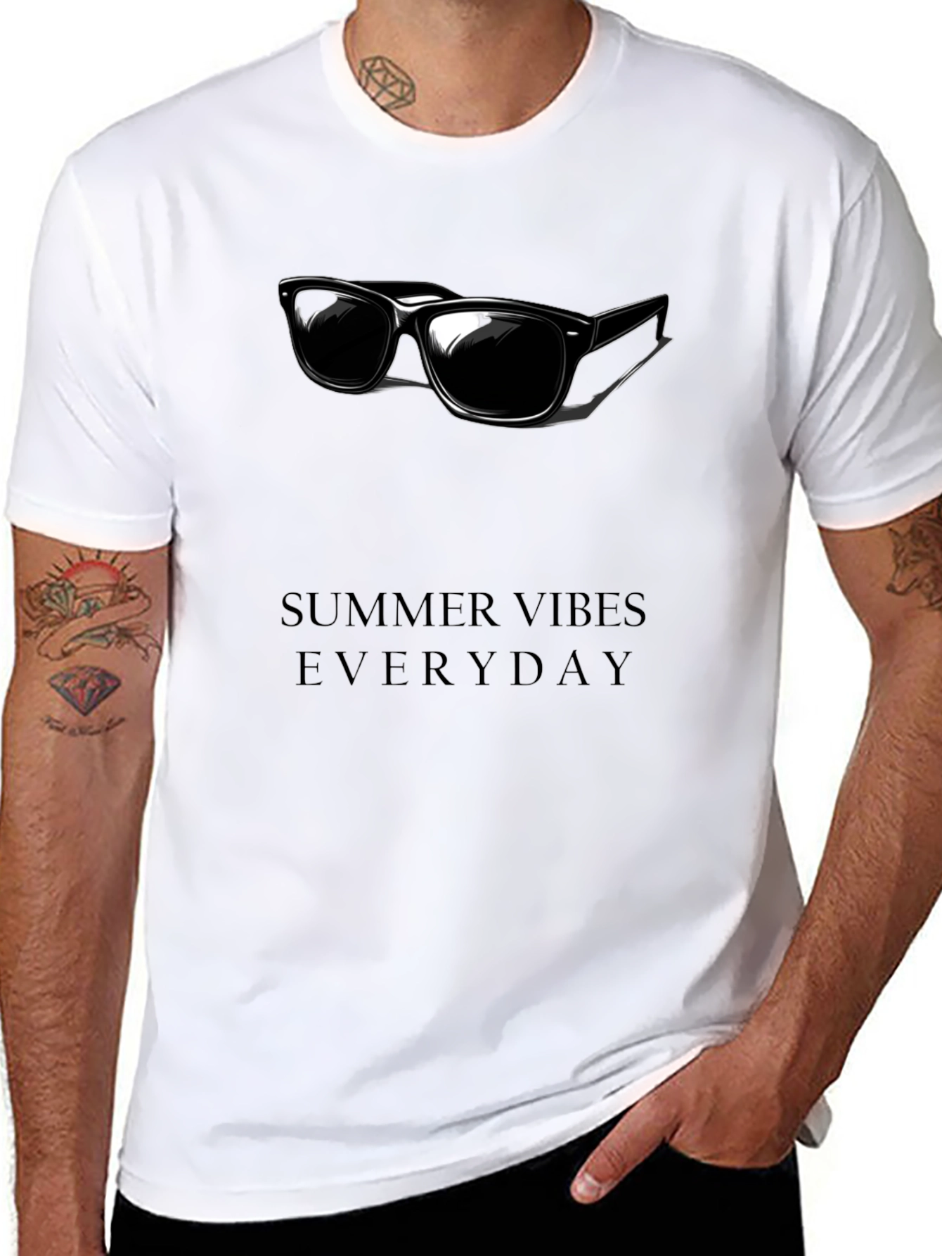 Summer Vibes Everyday Black Graphic Tee
