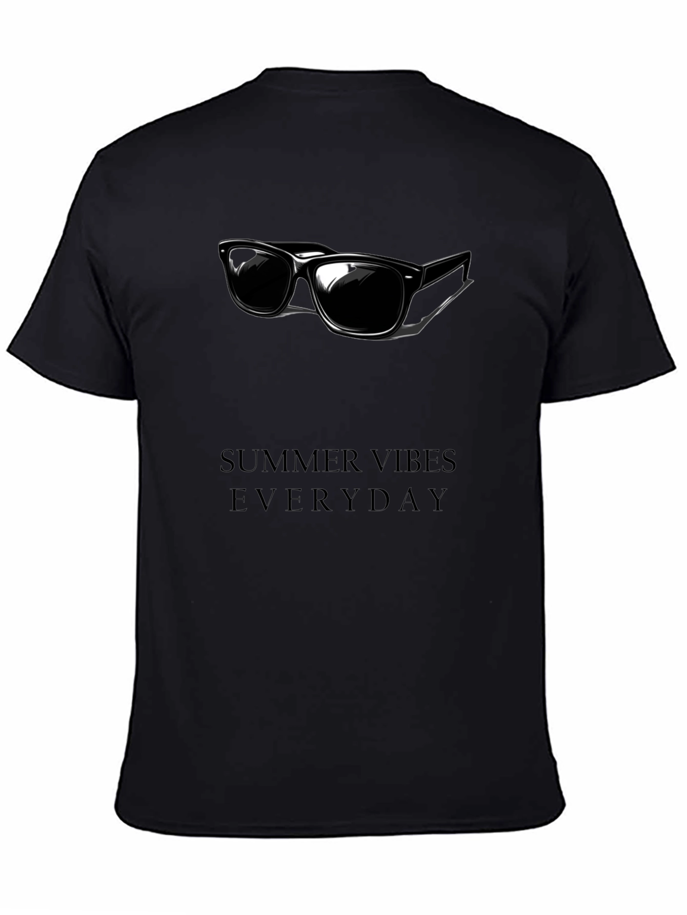 Summer Vibes Everyday Black Graphic Tee