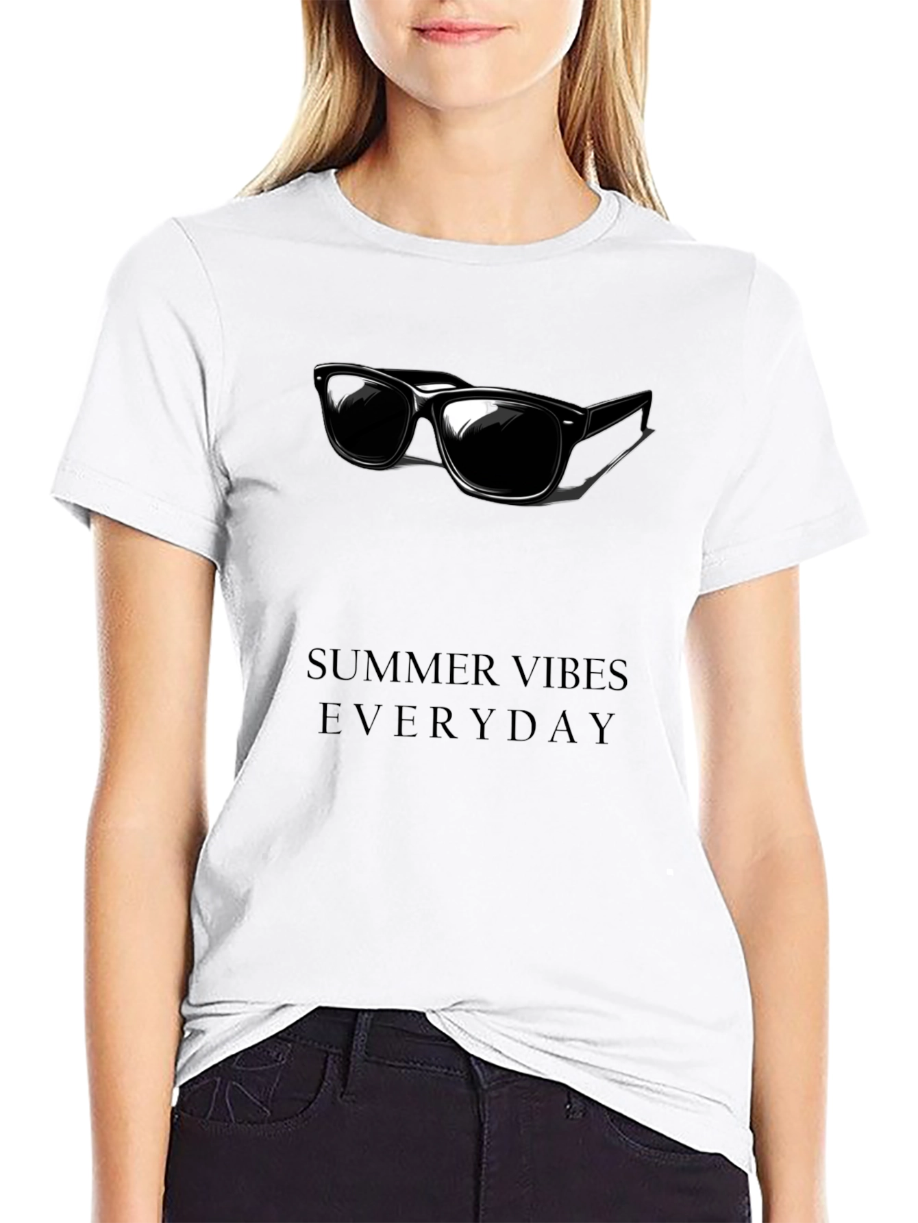 Summer Vibes Everyday Black Graphic Tee