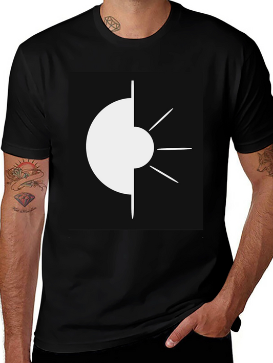 Abstract Geometric Graphic Tee - Modern Black T-Shirt