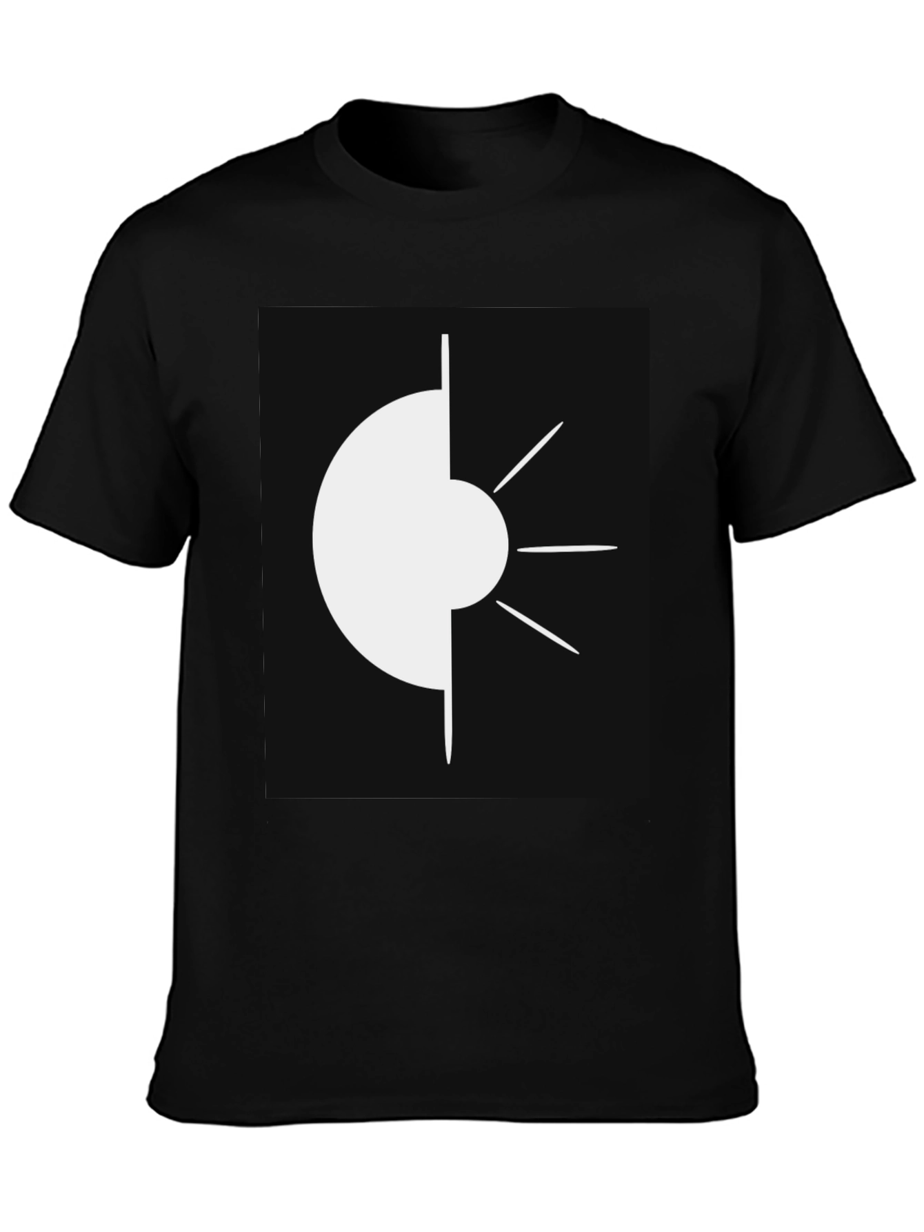 Abstract Geometric Graphic Tee - Modern Black T-Shirt