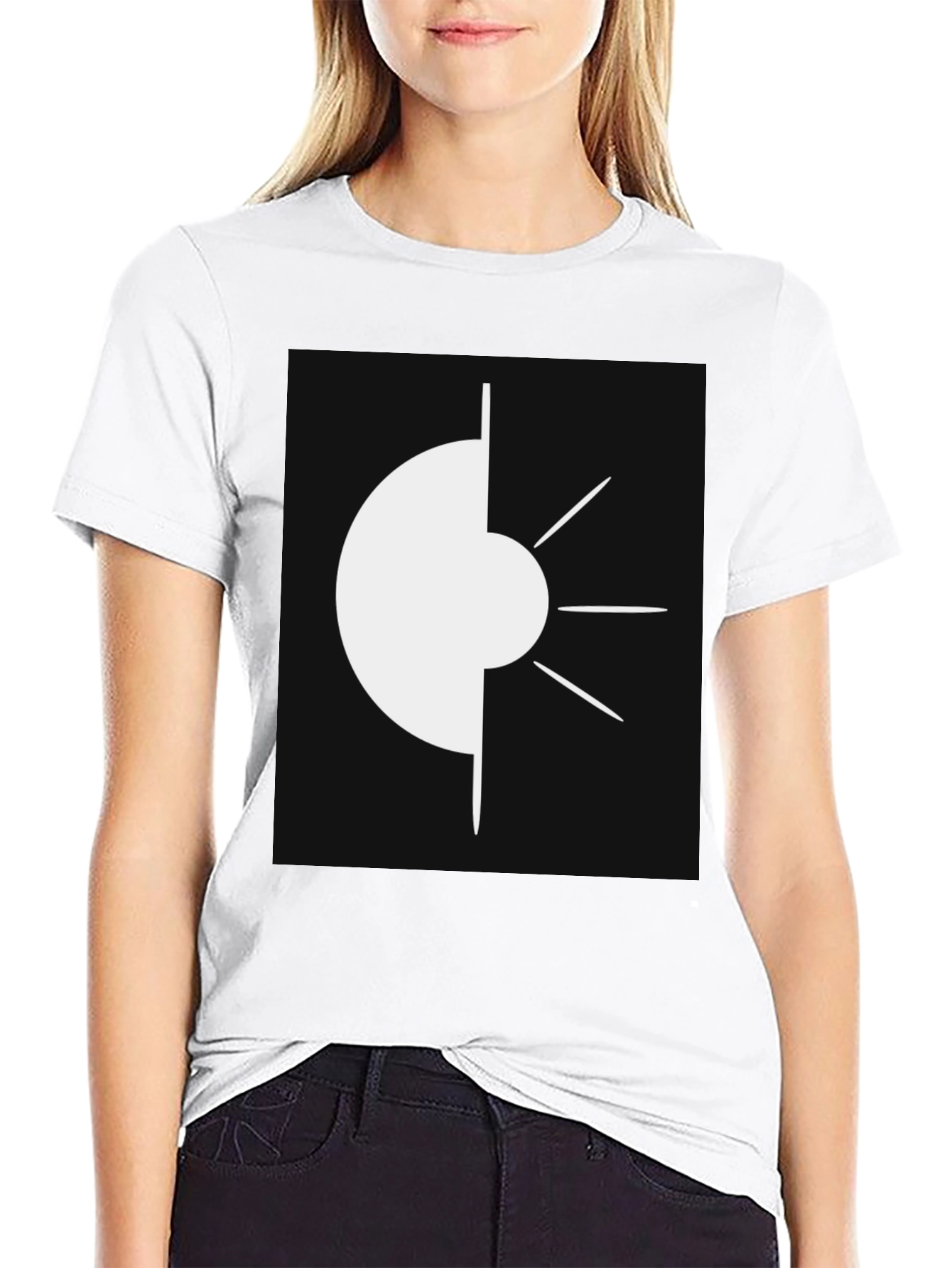 Abstract Geometric Graphic Tee - Modern Black T-Shirt