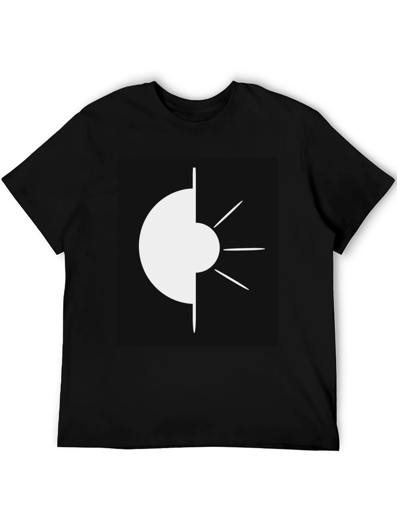 Abstract Geometric Graphic Tee - Modern Black T-Shirt