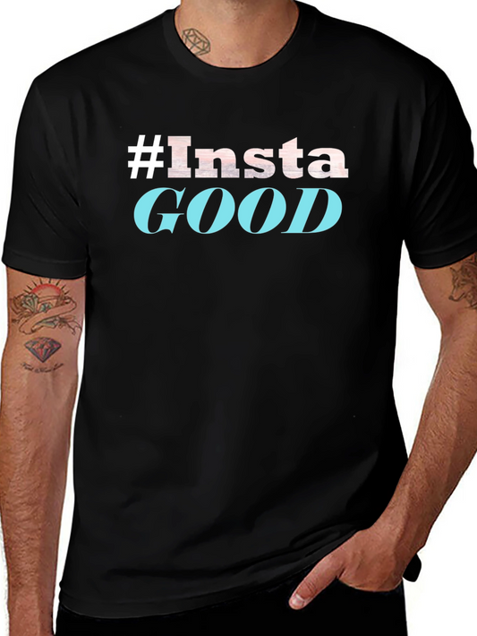 #InstaGood Black Graphic Tee - Trendy Casual Wear