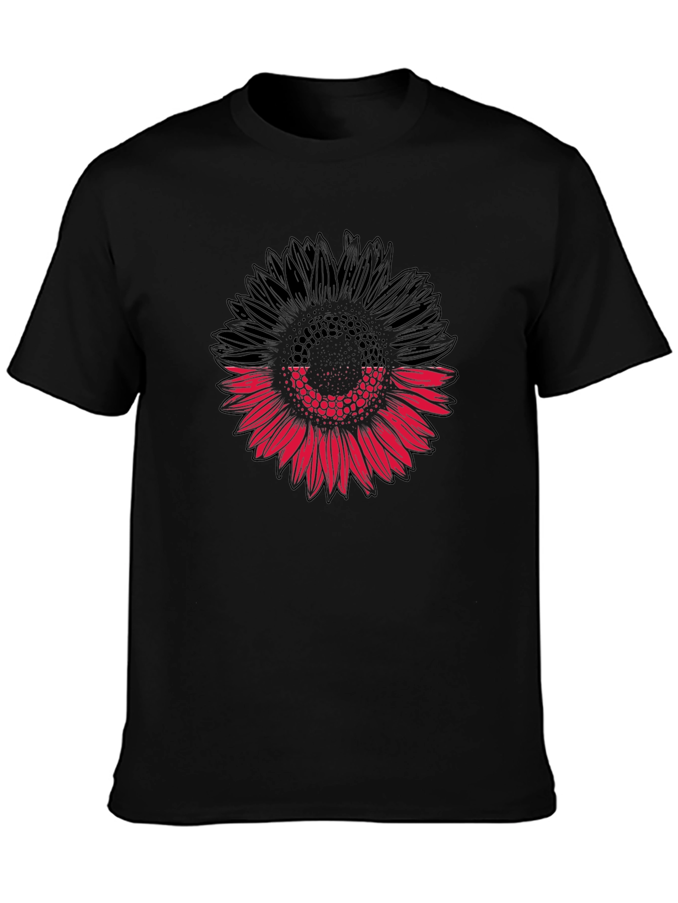 Sunflower Graphic Black T-Shirt - Modern Floral Tee