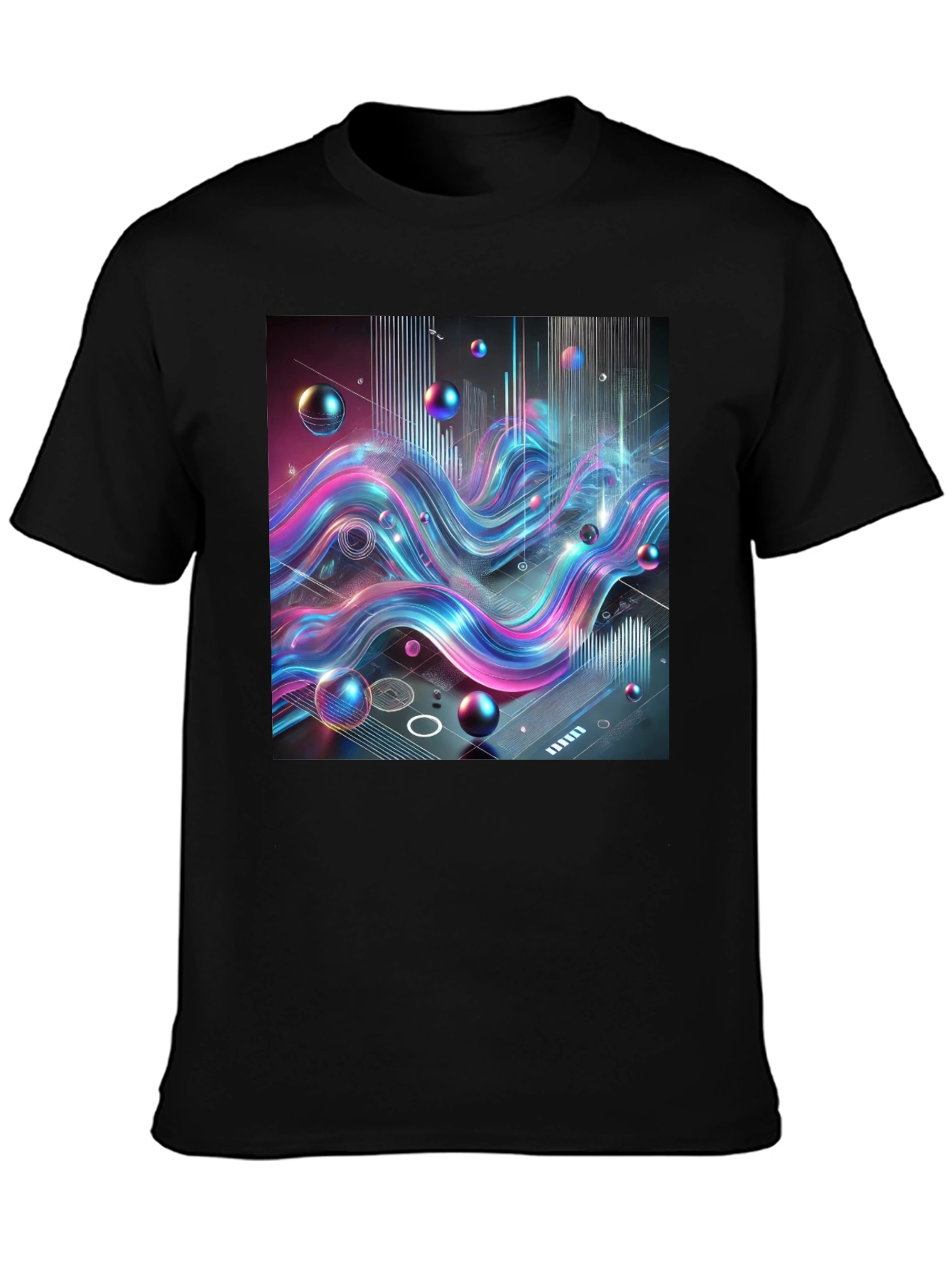 Abstract Wave Graphic Tee - Modern Style