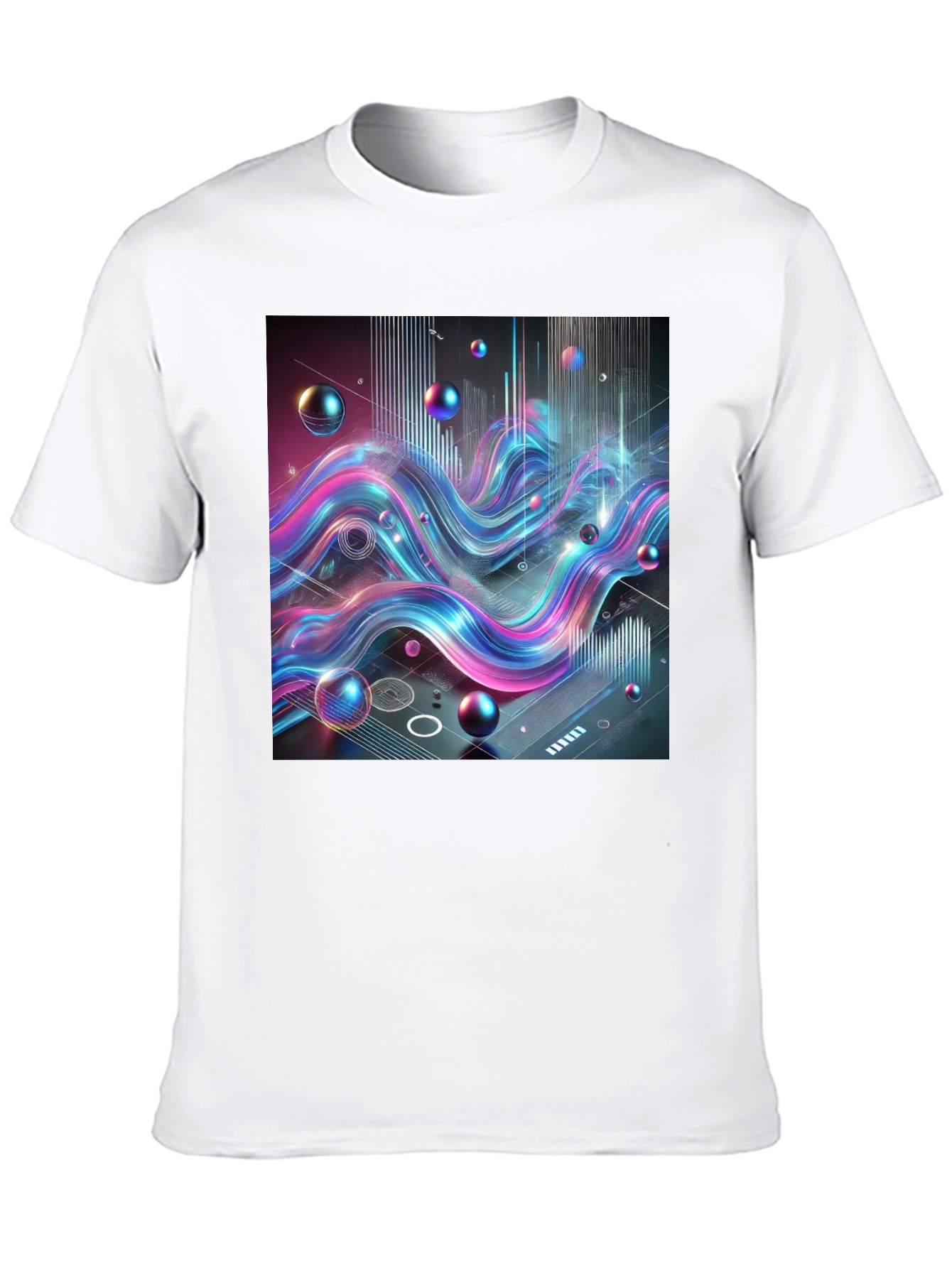 Abstract Wave Graphic Tee - Modern Style