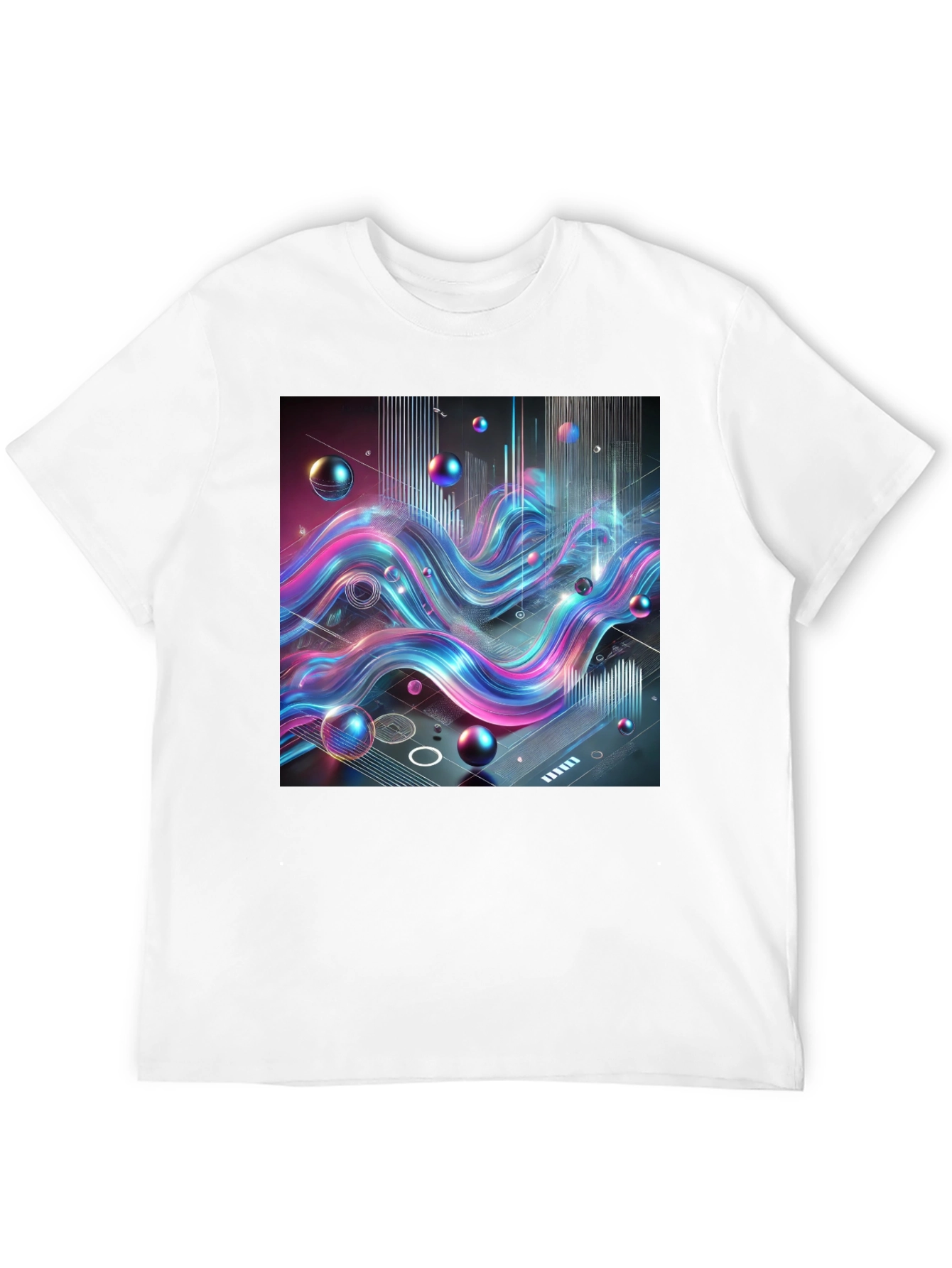 Abstract Wave Graphic Tee - Modern Style
