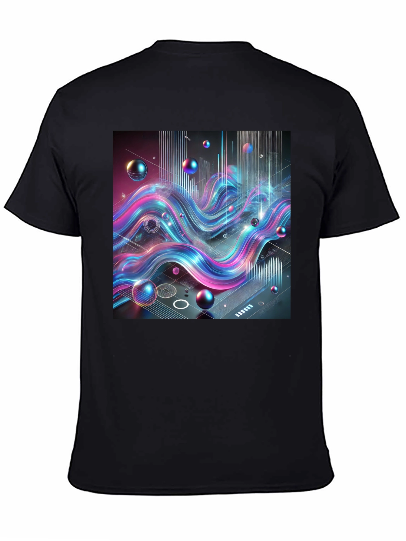 Abstract Wave Graphic Tee - Modern Style