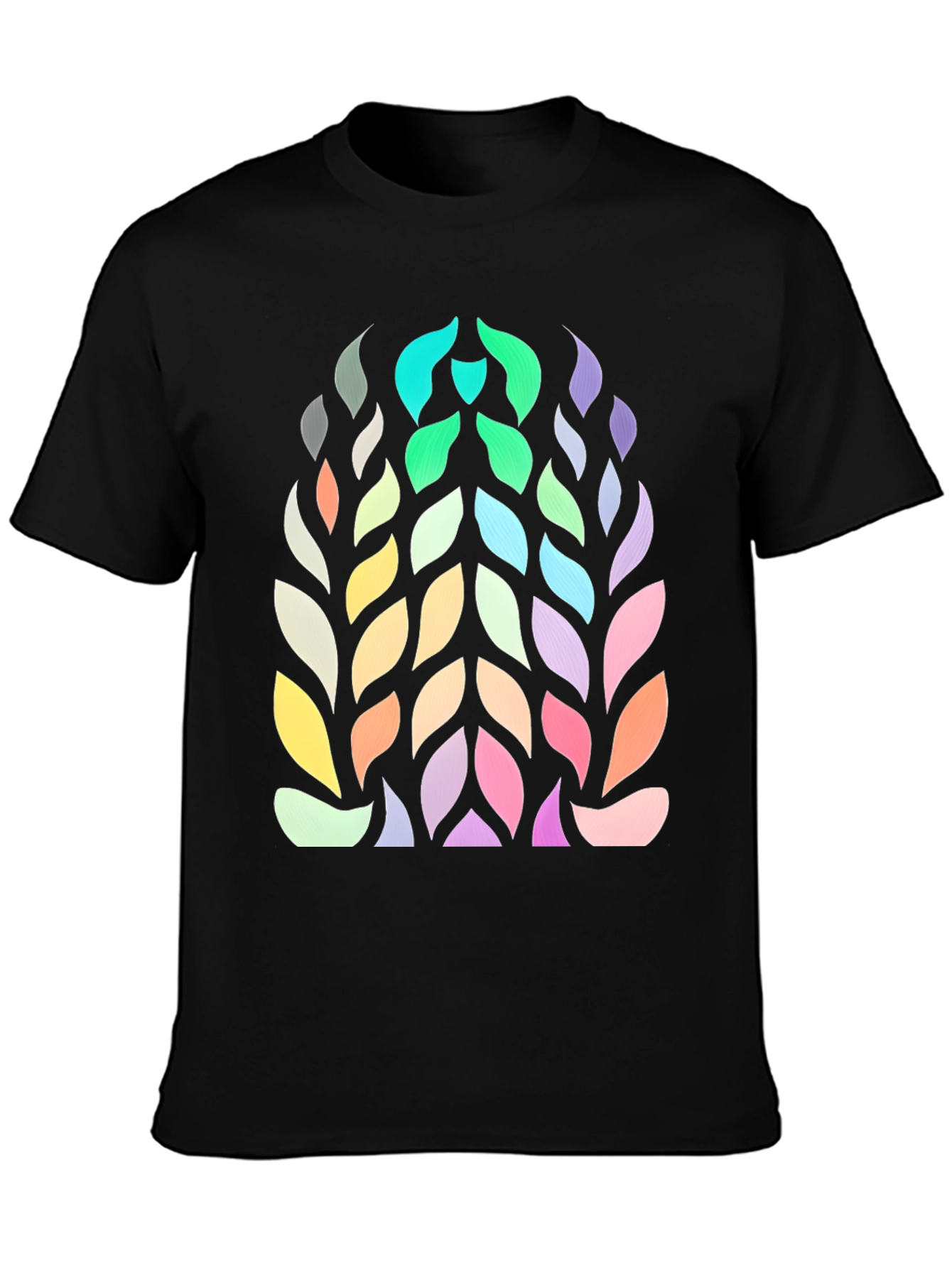 Abstract Leaf Pattern Graphic Tee