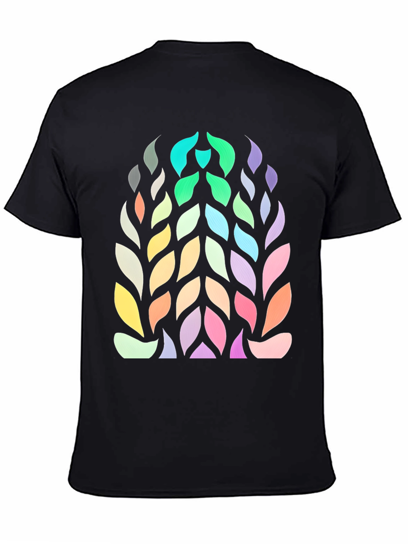 Abstract Leaf Pattern Graphic Tee