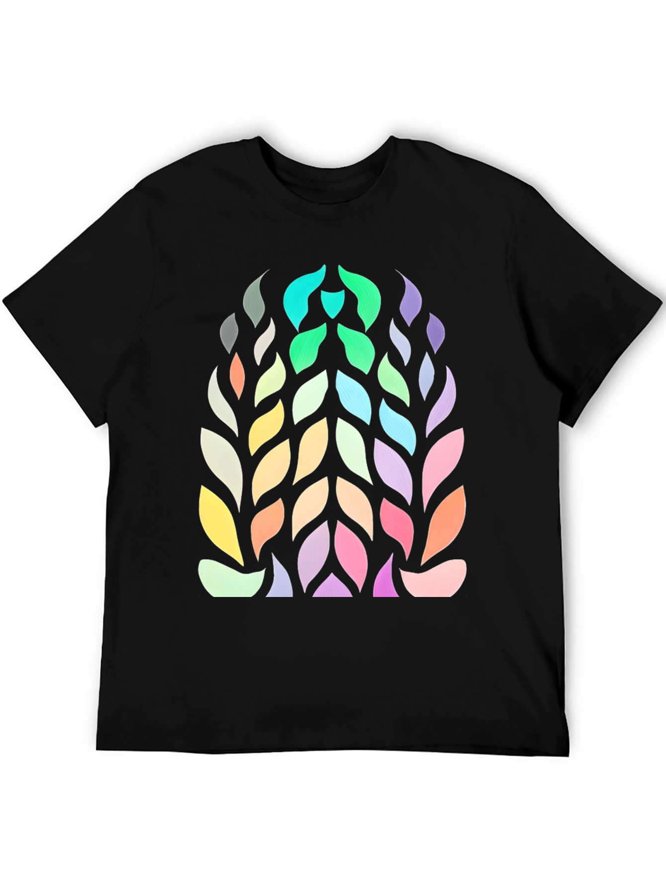Abstract Leaf Pattern Graphic Tee