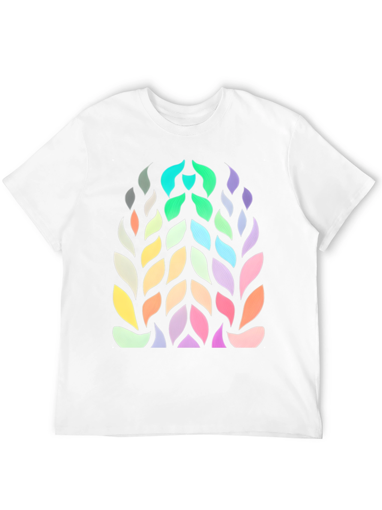 Abstract Leaf Pattern Graphic Tee