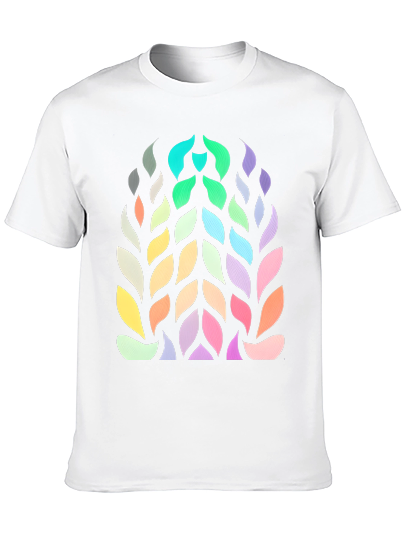 Abstract Leaf Pattern Graphic Tee