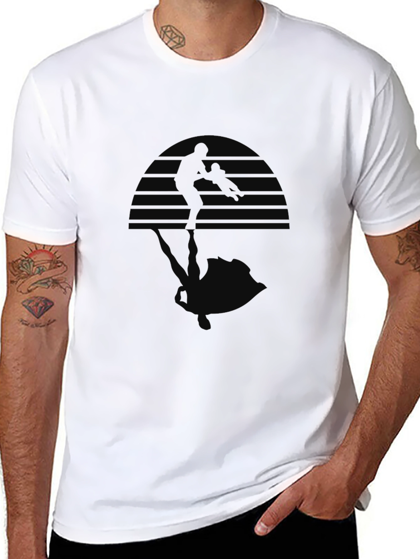 Sunset Shooter Graphic Tee - Black Cotton Blend